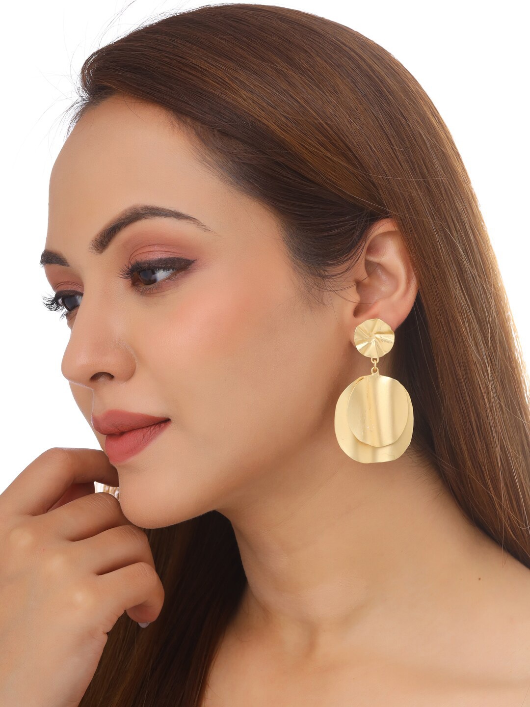 

THE AAB STUDIO Gold-Toned Circular Drop Earrings