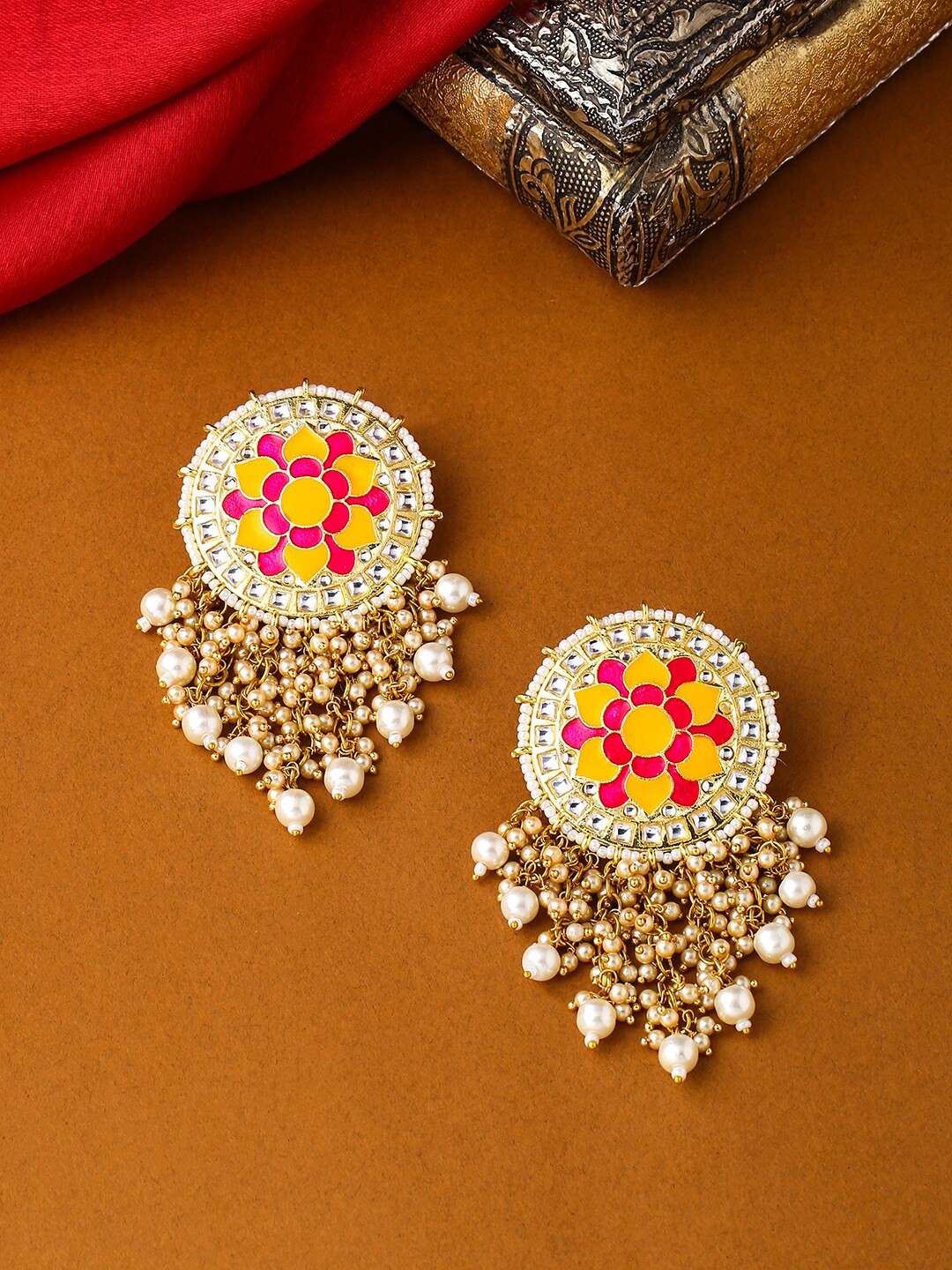 

THE AAB STUDIO Yellow Circular Drop Earrings