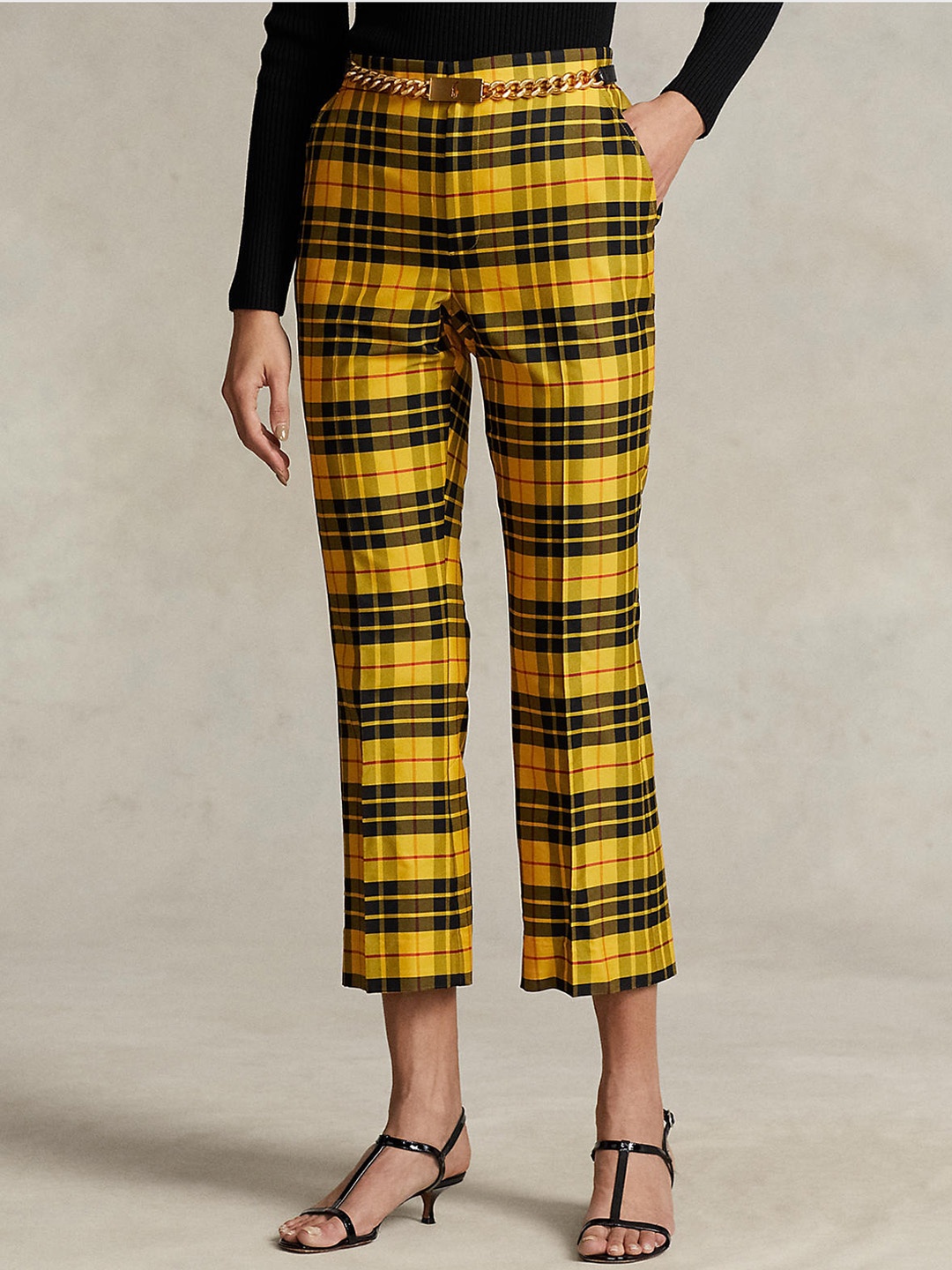 

Polo Ralph Lauren Women Checked Trousers, Yellow