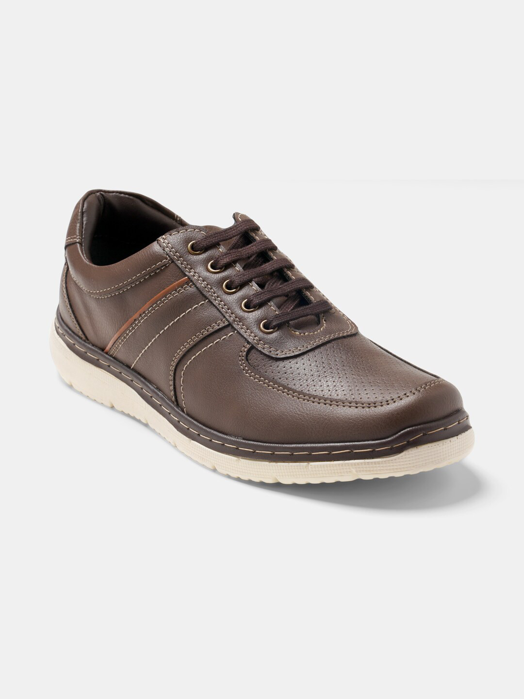 

R&B Men Brown Solid Sneakers