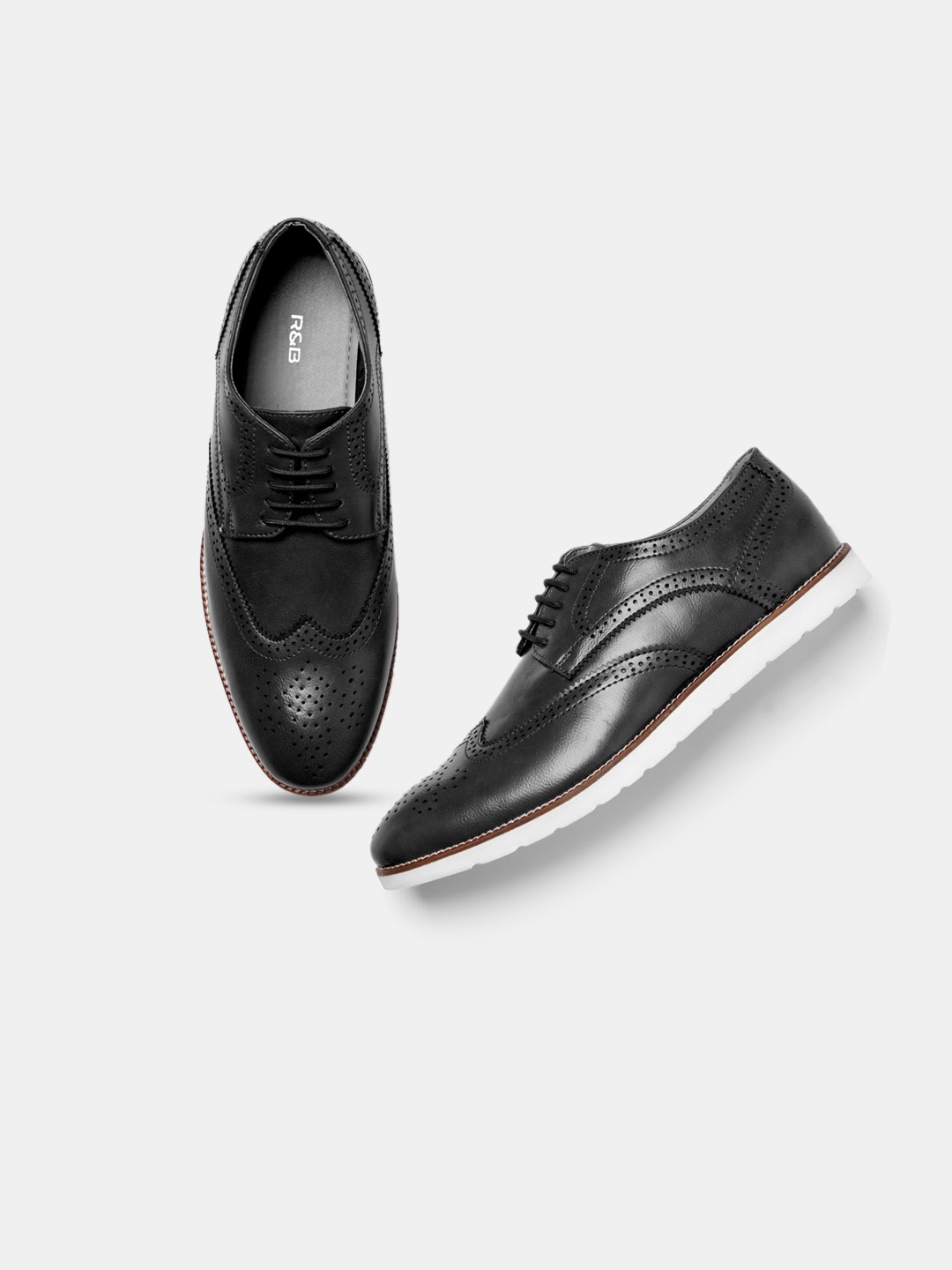 

R&B Men Lace Up Brogues, Black