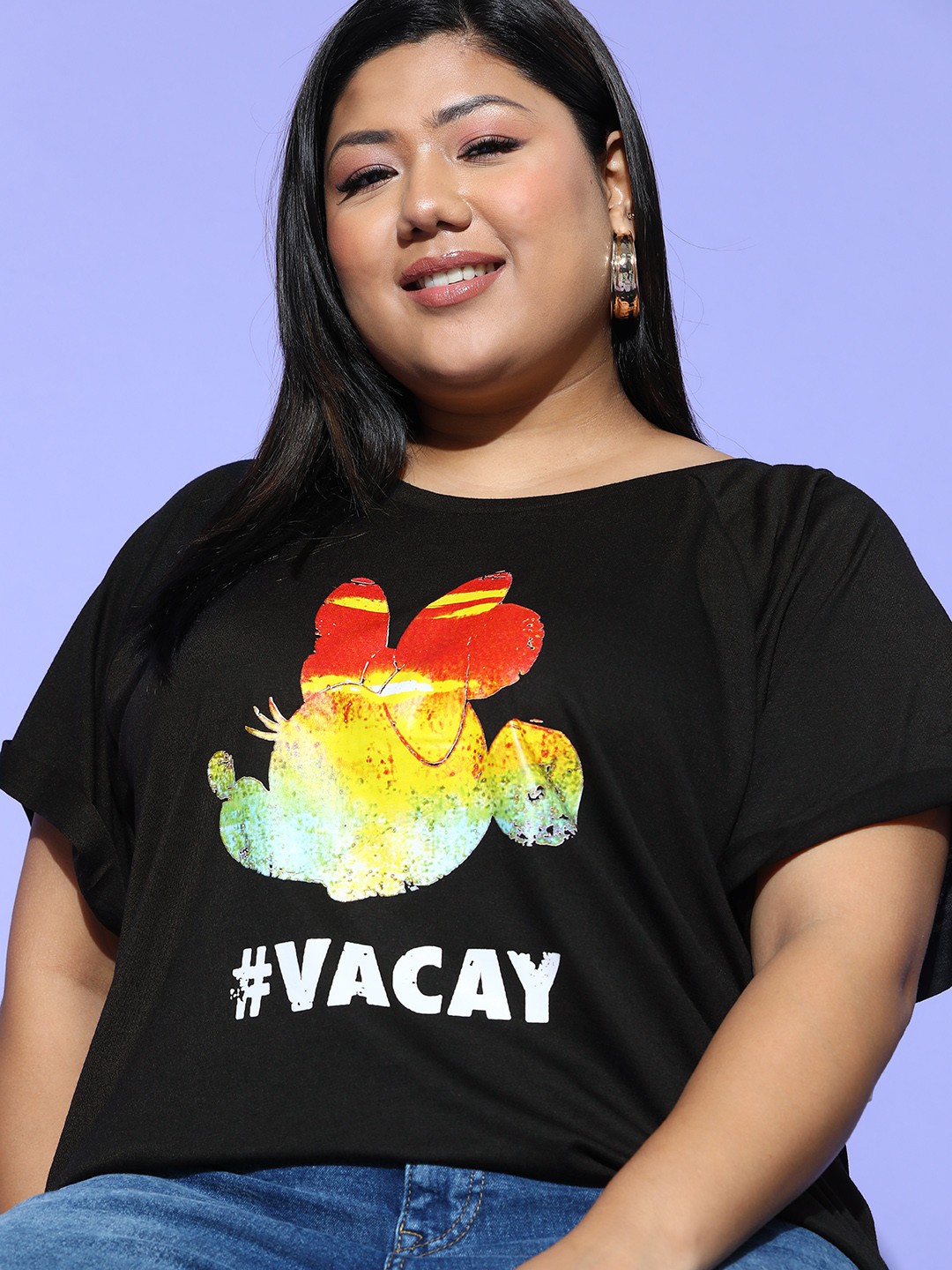 

Sztori Disney Plus Size Printed T-shirt, Black