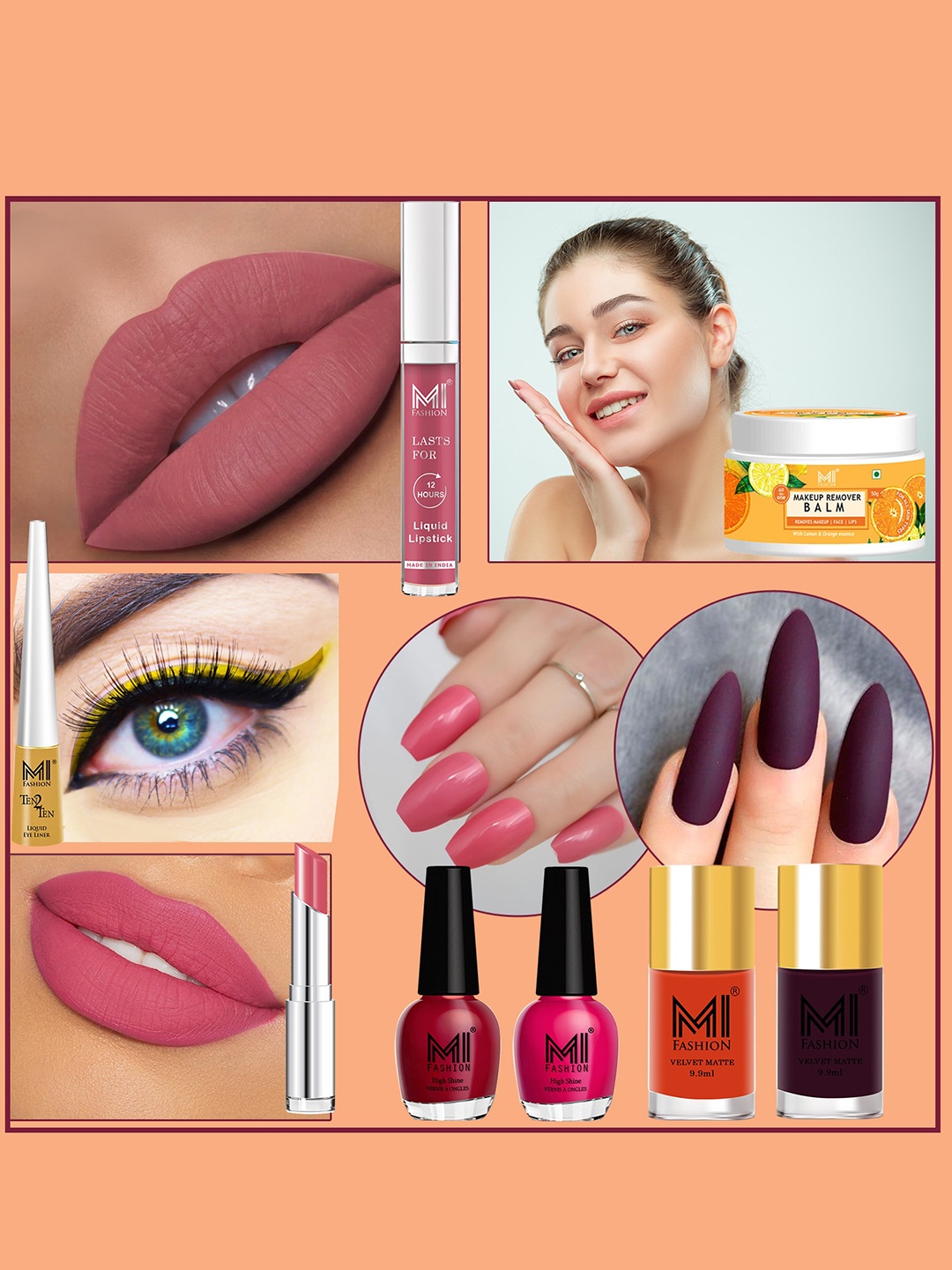 

MI FASHION Cruelty-Free Vegan Full Starter Makeup Gift Set - Shade B135, Multi
