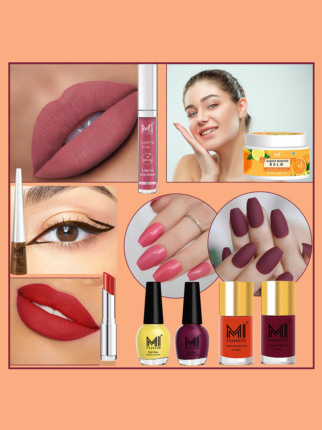 

MI FASHION Cruelty-Free Vegan Full Starter Makeup Gift Set - Shade B134, Multi