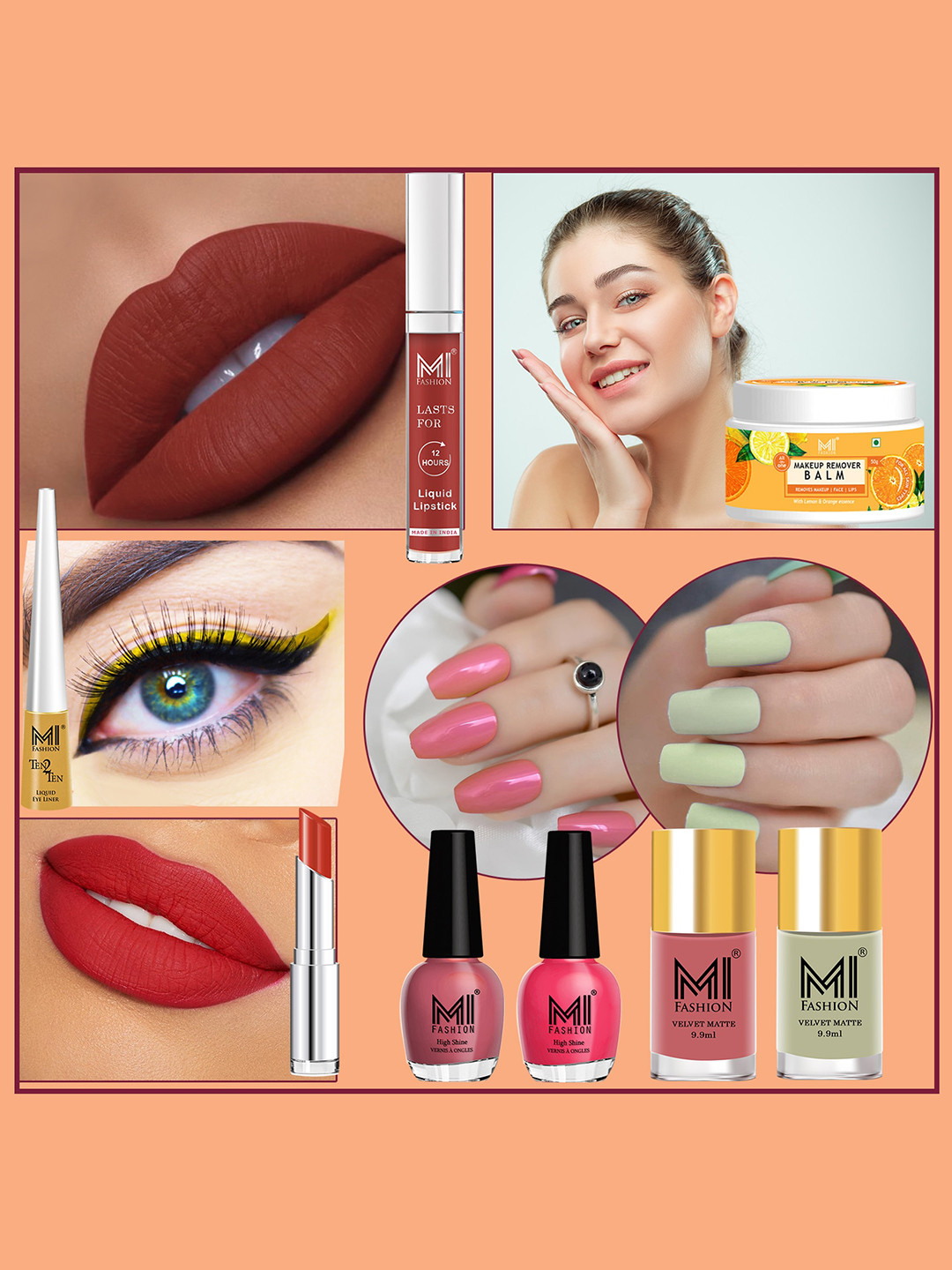 

MI FASHION Cruelty-Free Vegan Full Starter Makeup Gift Set - Shade B146, Pink