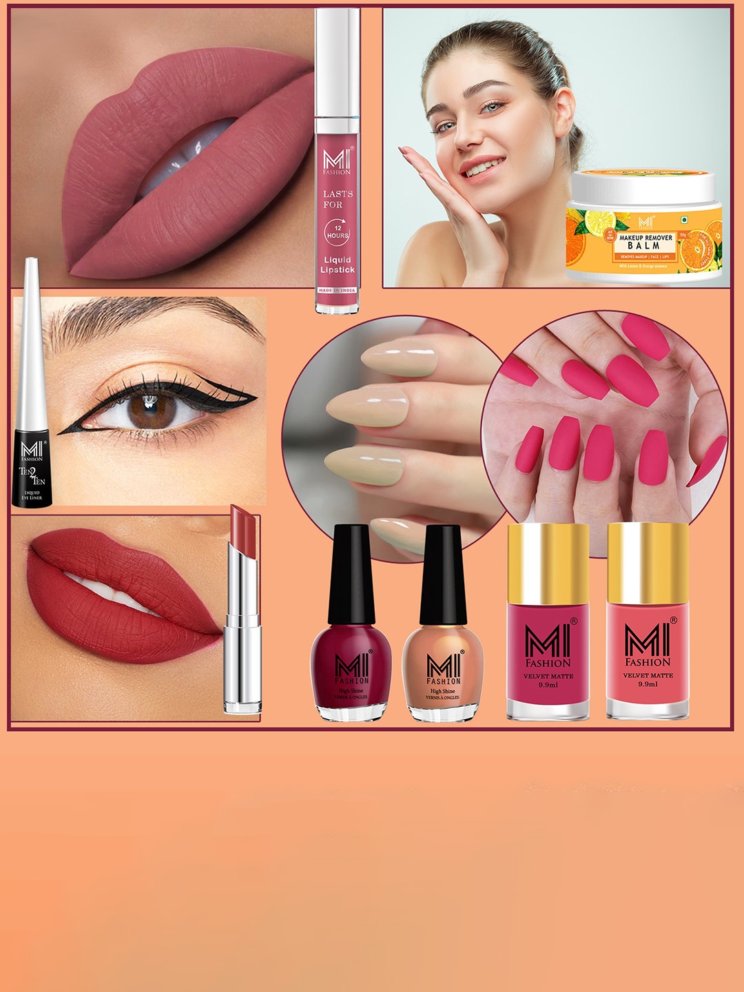 

MI FASHION Cruelty-Free Vegan Full Starter Makeup Gift Set - Shade B148, Pink