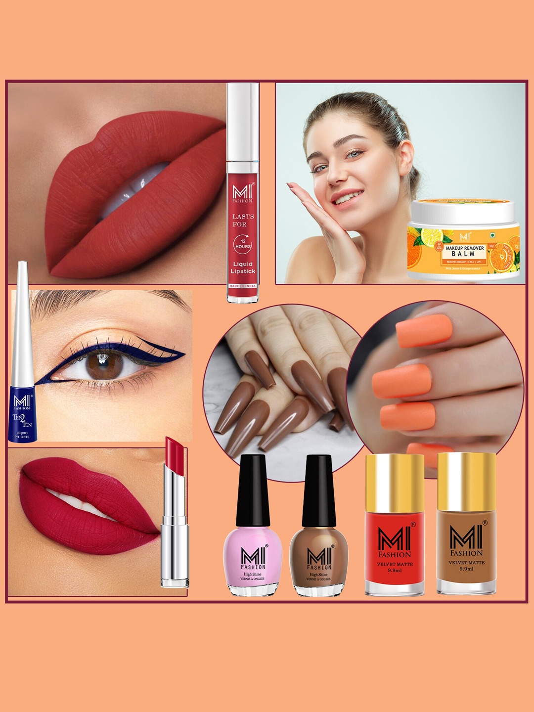 

MI FASHION Cruelty-Free Vegan Full Starter Makeup Gift Set - Shade B151, Red