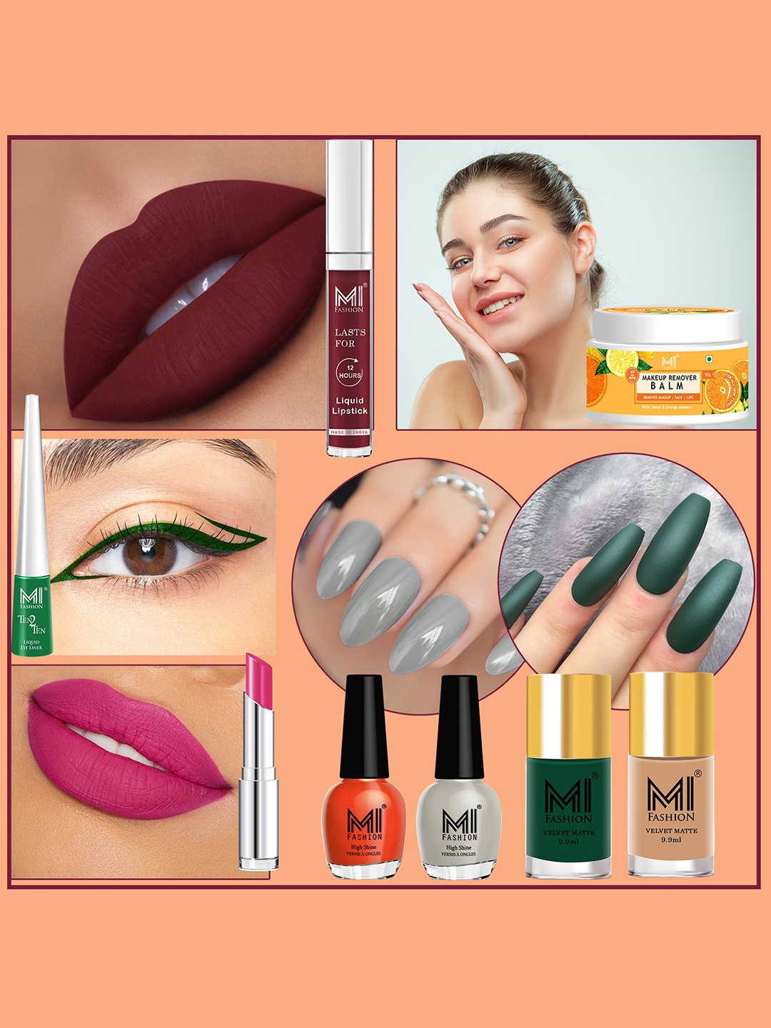 

MI FASHION Cruelty-Free Vegan Full Starter Makeup Gift Set - Shade B112, Pink