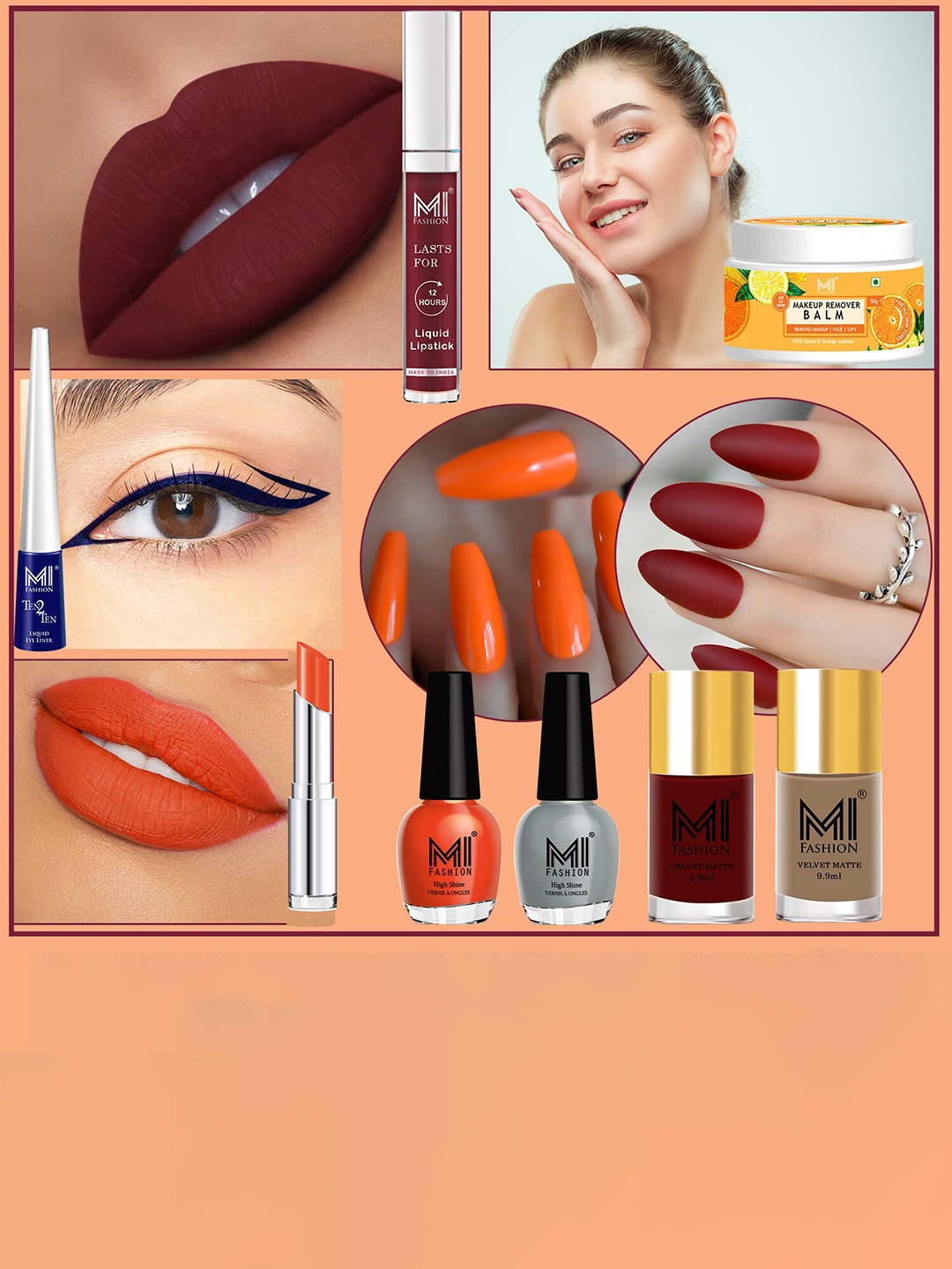 

MI FASHION Cruelty-Free Vegan Full Starter Makeup Gift Set - Shade B129, Maroon