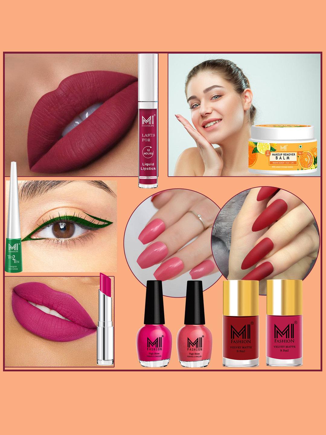 

MI FASHION Cruelty-Free Vegan Full Starter Makeup Gift Set - Shade B139, Pink
