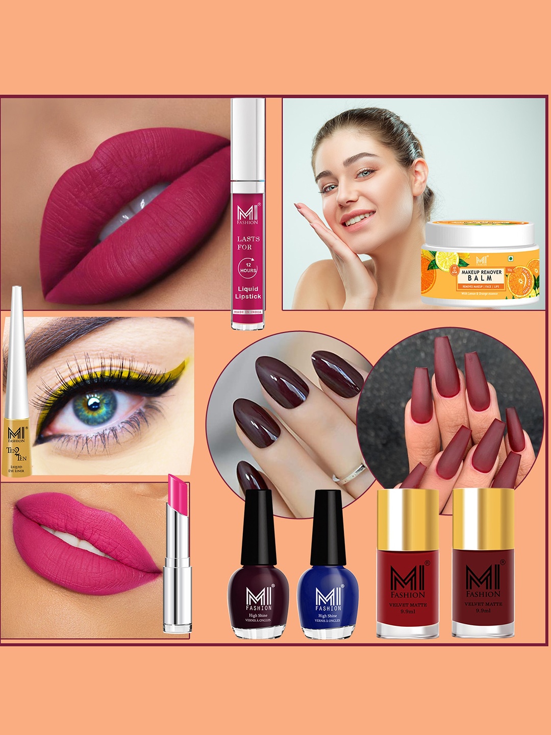 

MI FASHION Cruelty-Free Vegan Full Starter Makeup Gift Set - Shade B138, Pink