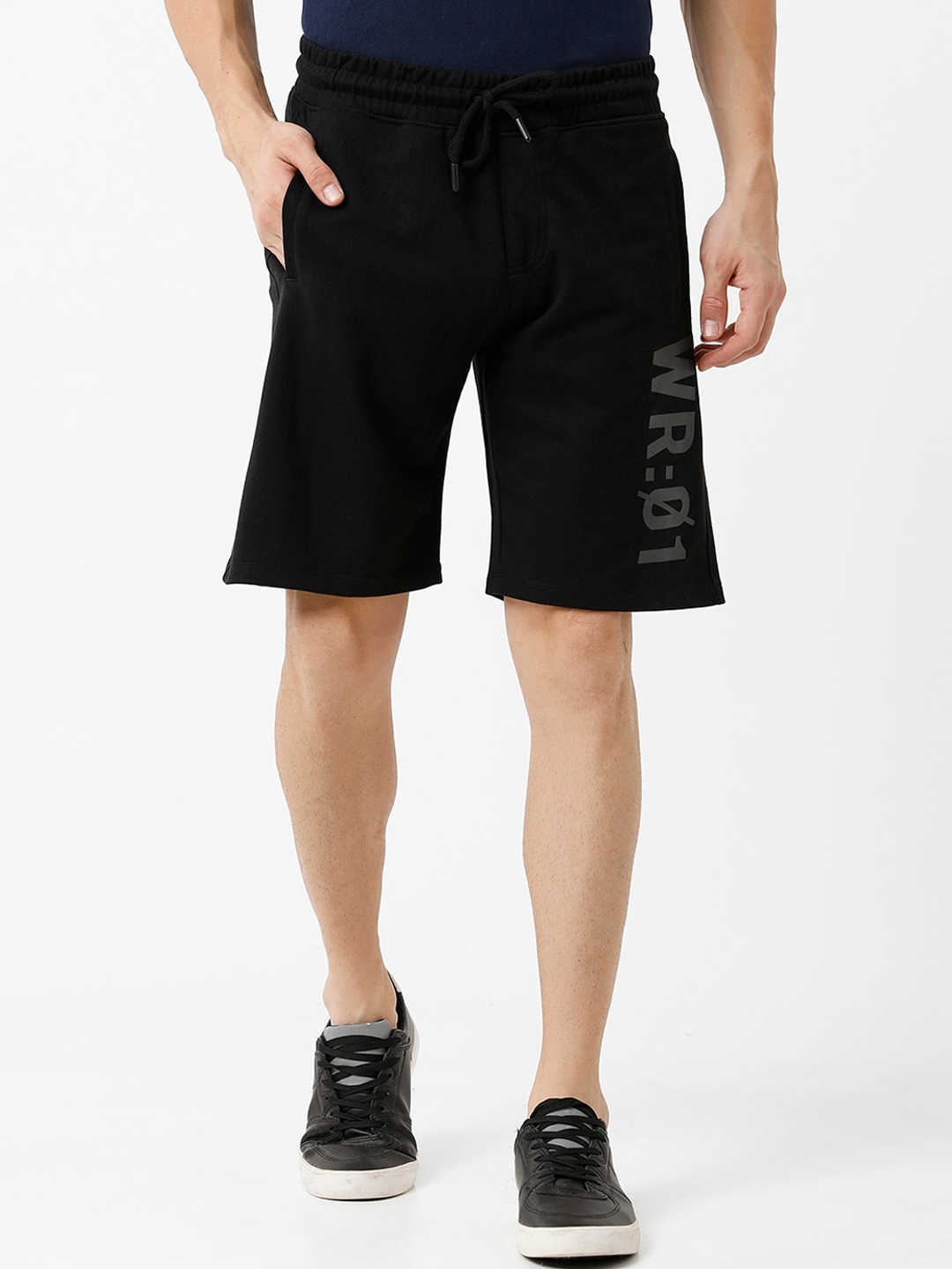 

WROGN Men Slim Fit Shorts, Black