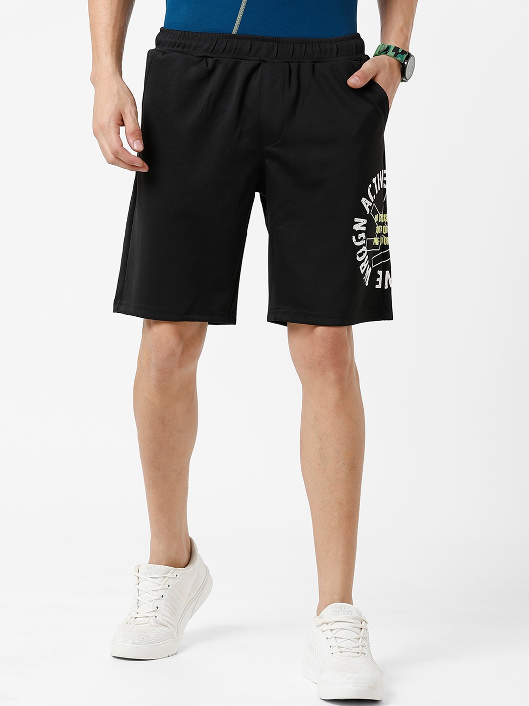 

WROGN Men Slim Fit Sports Shorts, Black