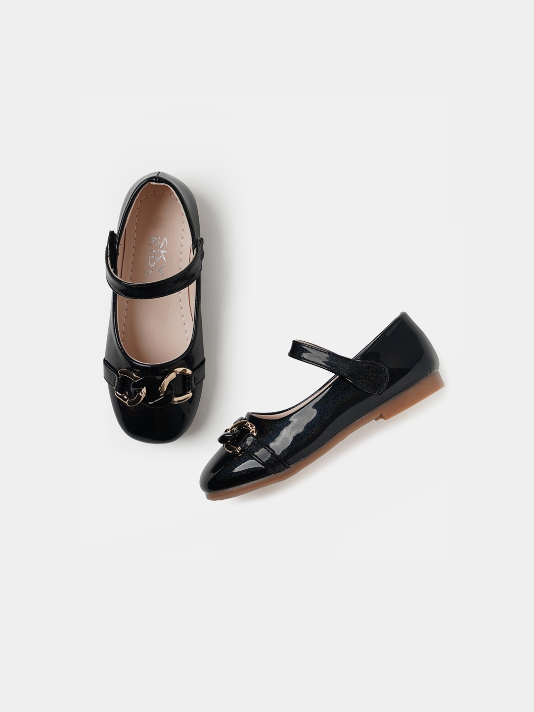 

R&B Girls Embellished Party Ballerinas, Black