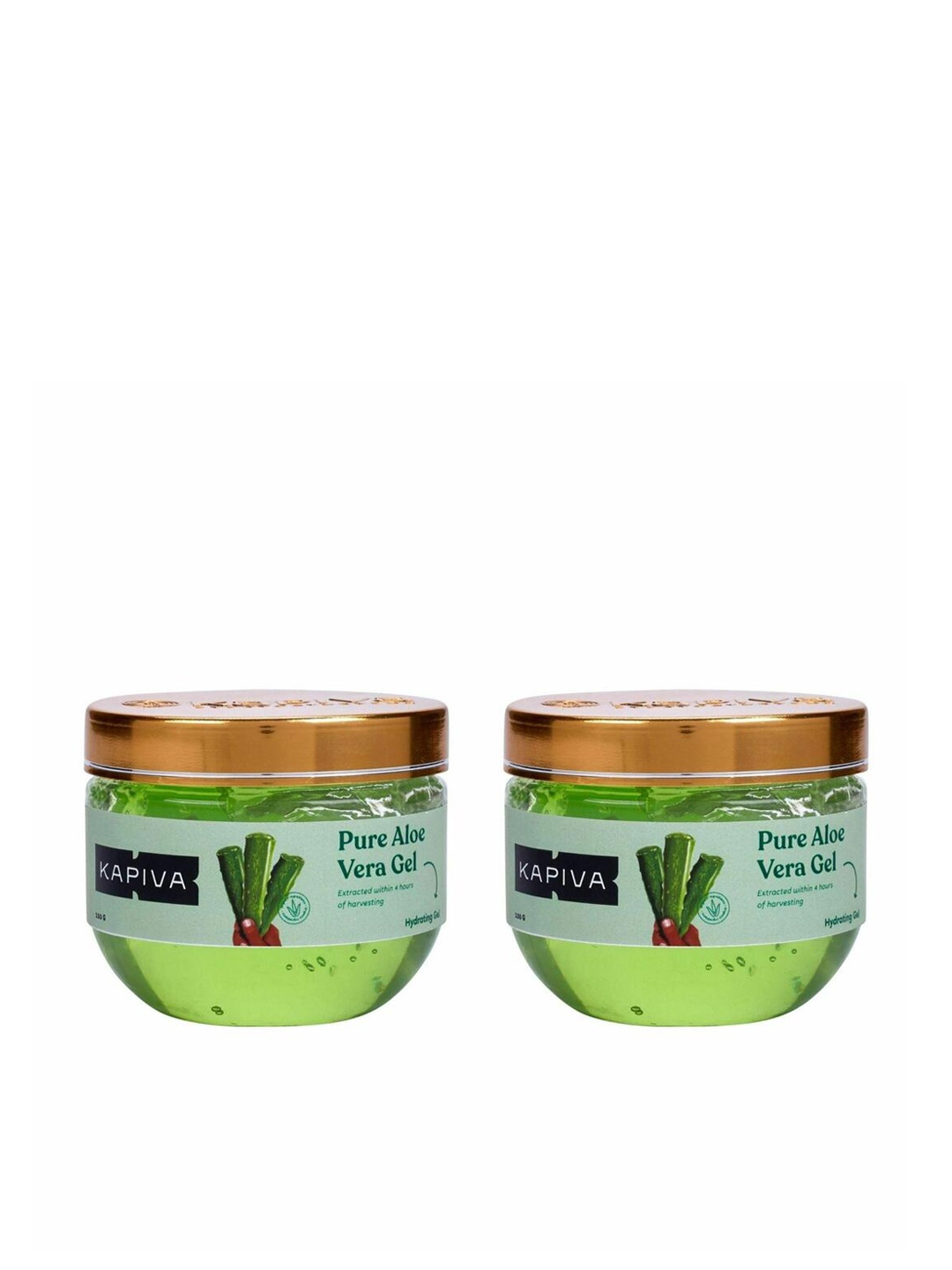 

Kapiva Set of 2 Pure Aloe Vera Skin Gel For Face & Hair - 150 g Each, White