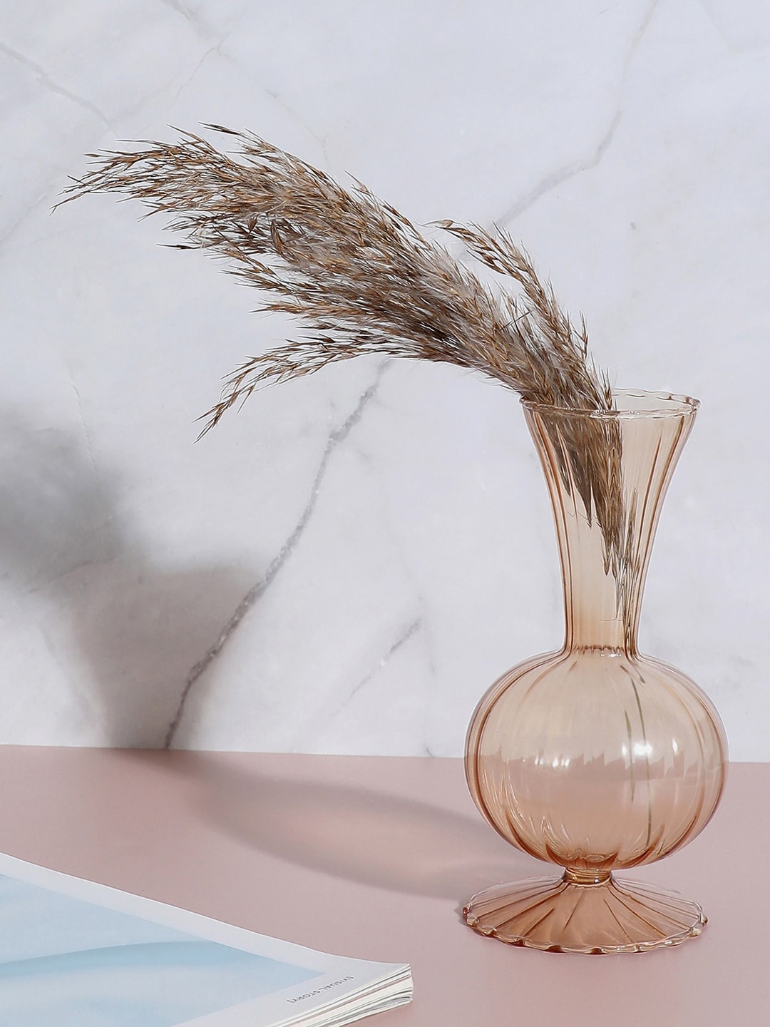 

Bonhomie Brown Textured Glass Vase