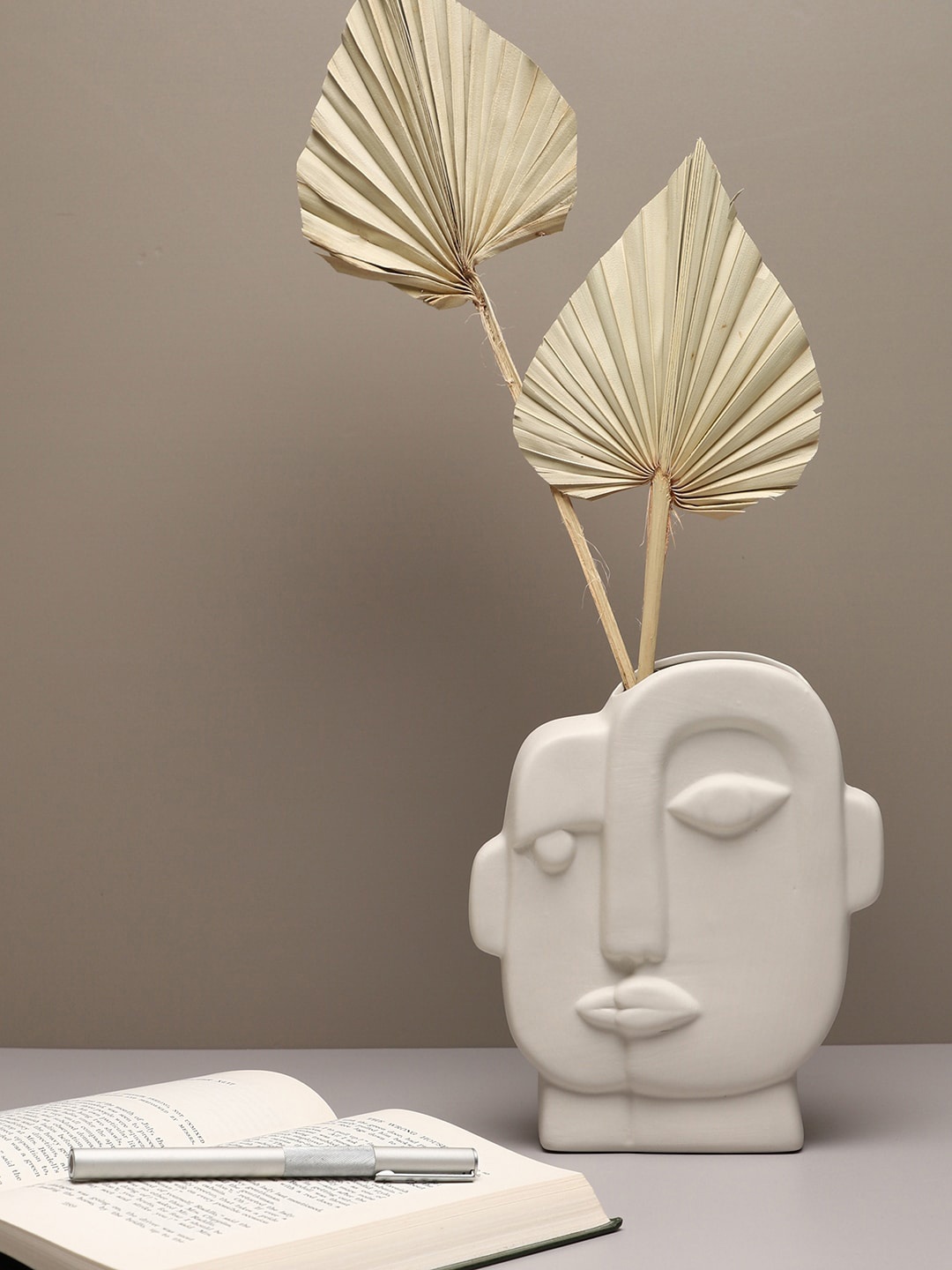 

Bonhomie White Face Shaped Ceramic Vase