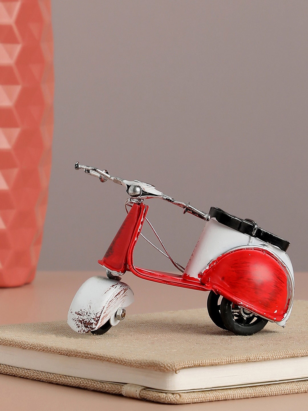 

Bonhomie Red & White Solid Scooter Ceramic Sculpture