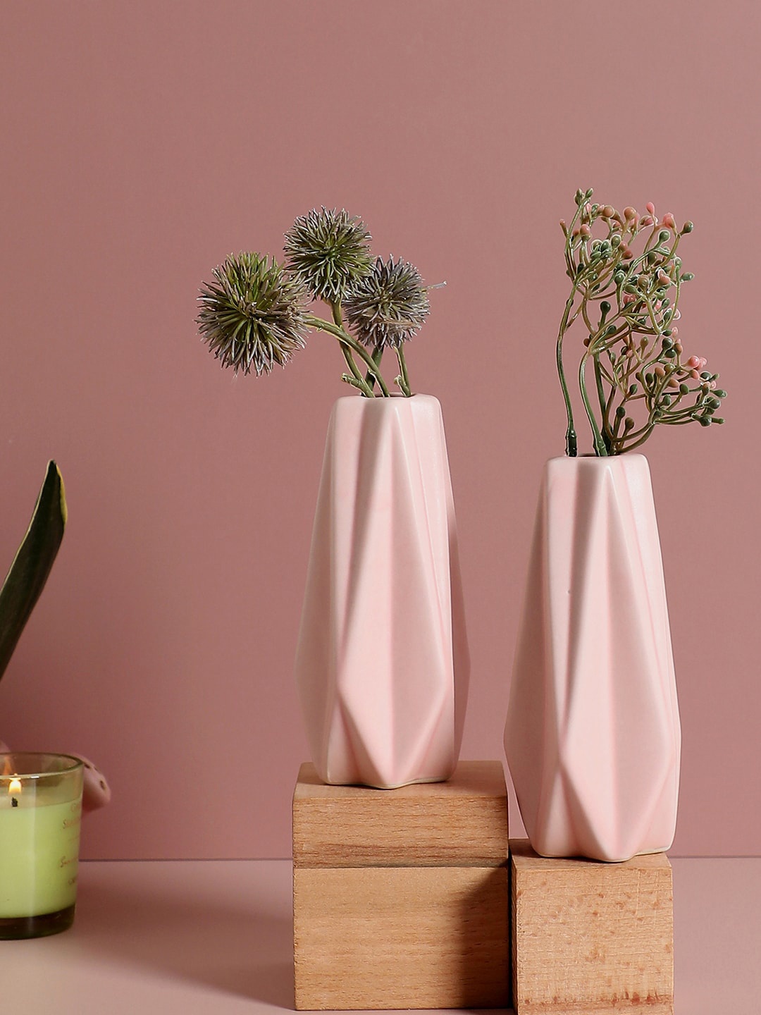 

Bonhomie Pink Geometrical Ceramic Vase