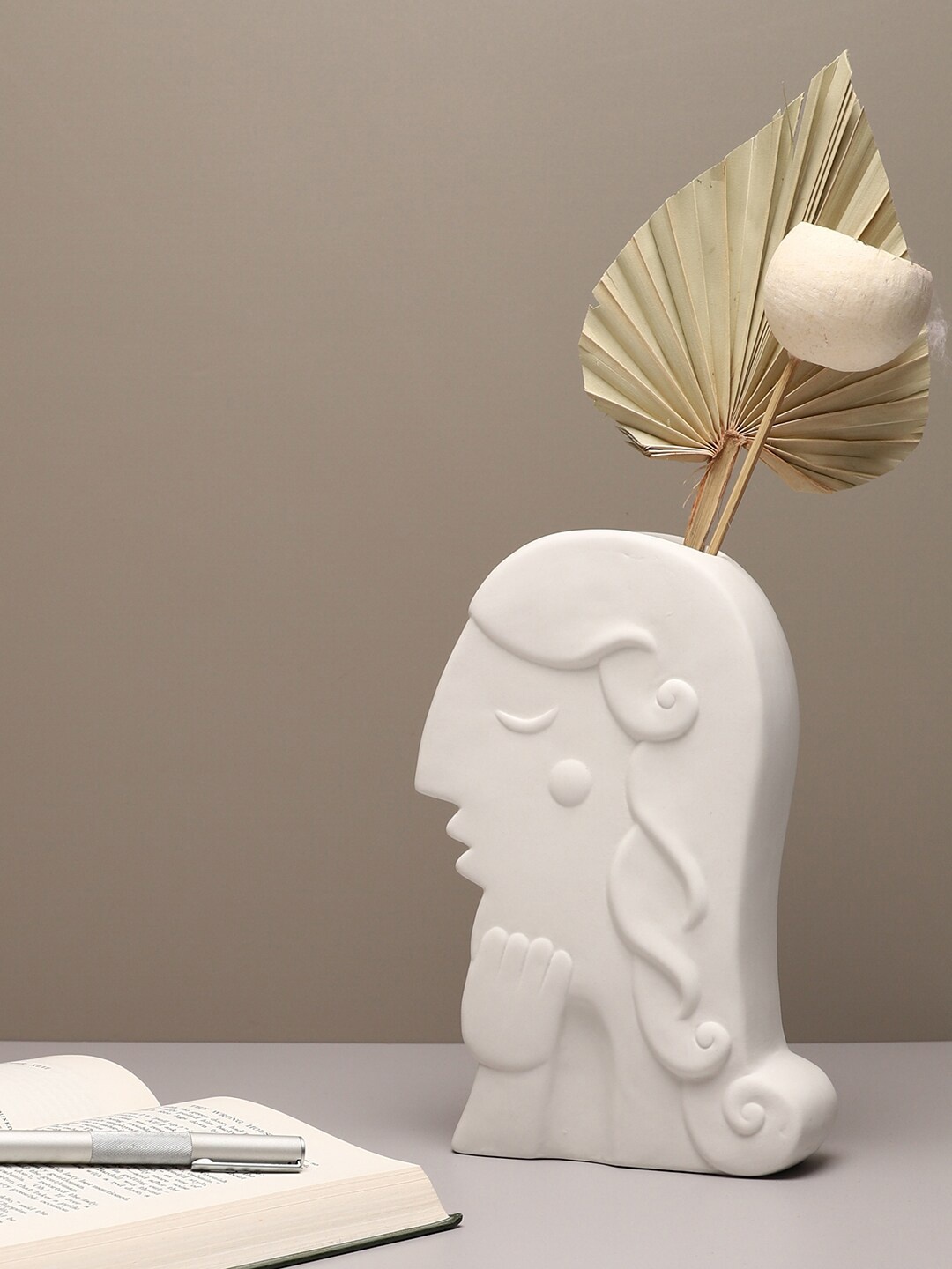 

Bonhomie White Face Shaped Ceramic Vase