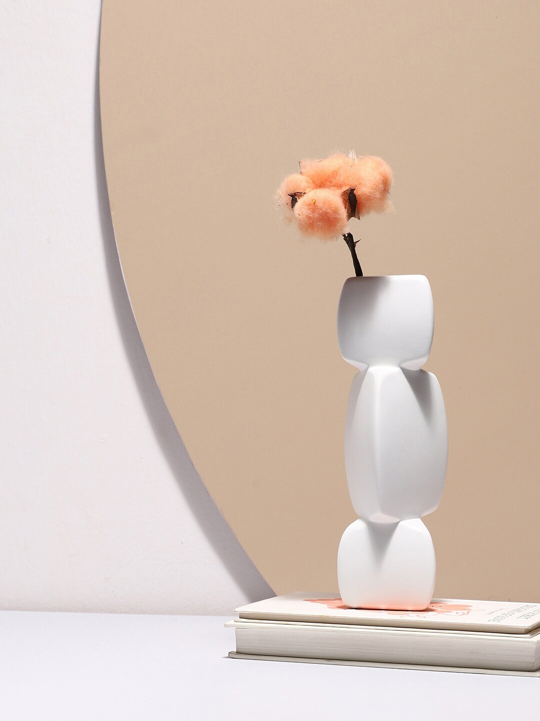 

Bonhomie White Abstract Shaped Minimalistic Ceramic Vases