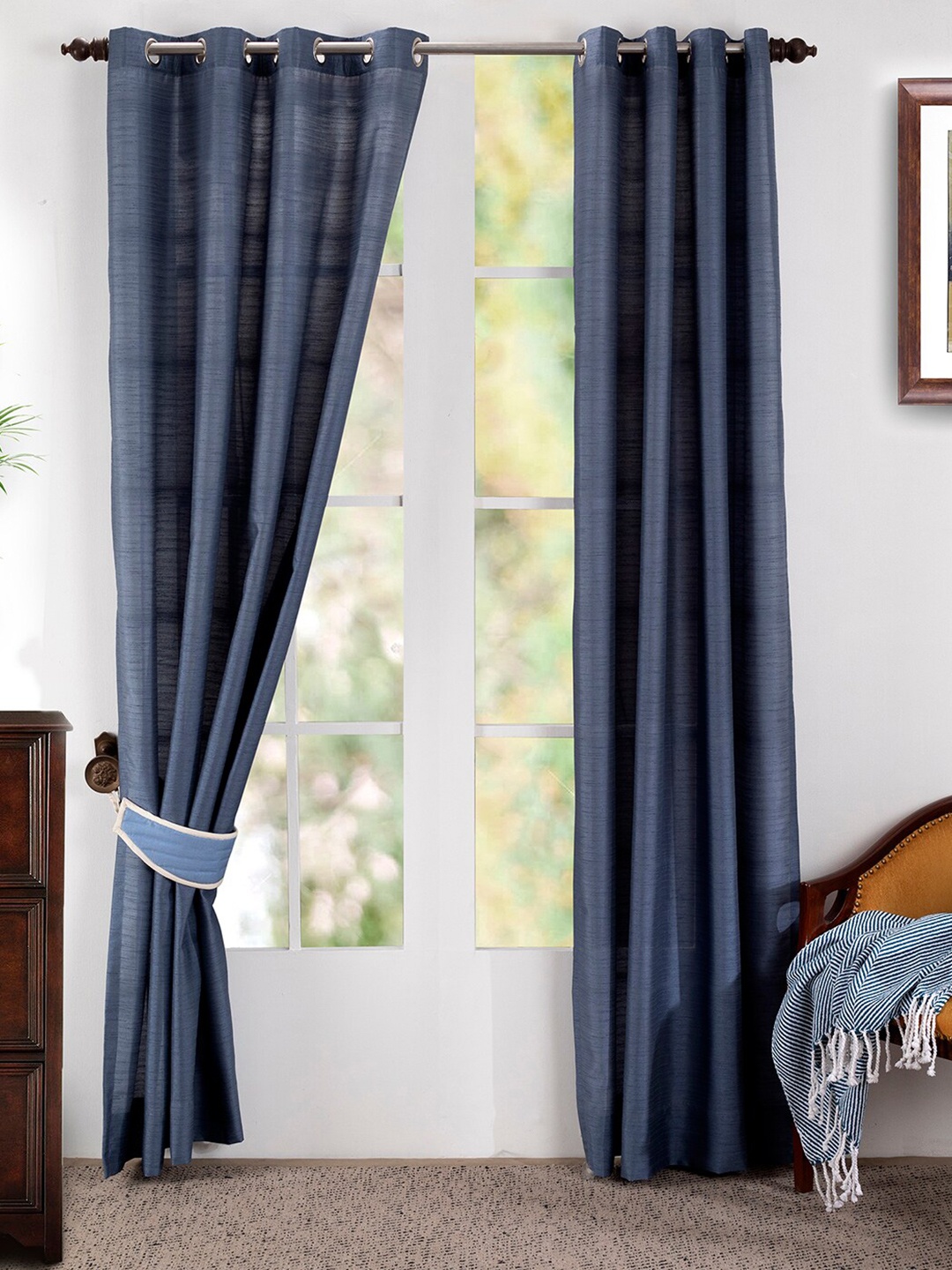 

MASPAR Blue Set of 2 Door Curtain