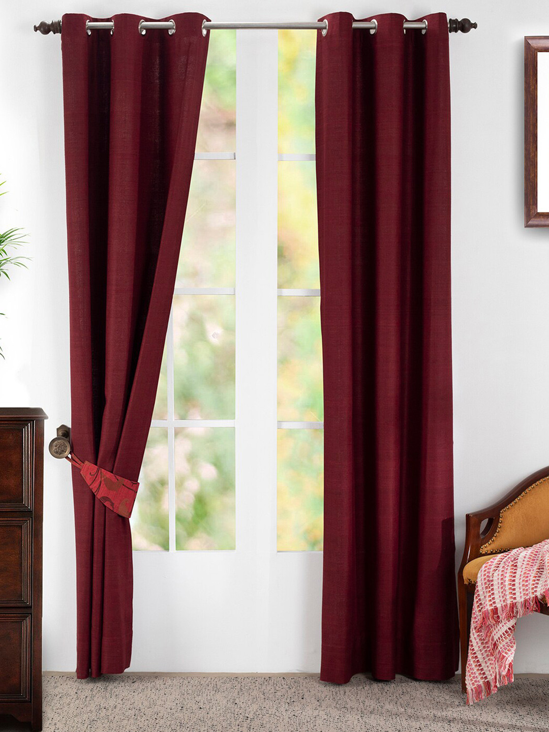 

MASPAR Maroon Set of 2 Door Curtain