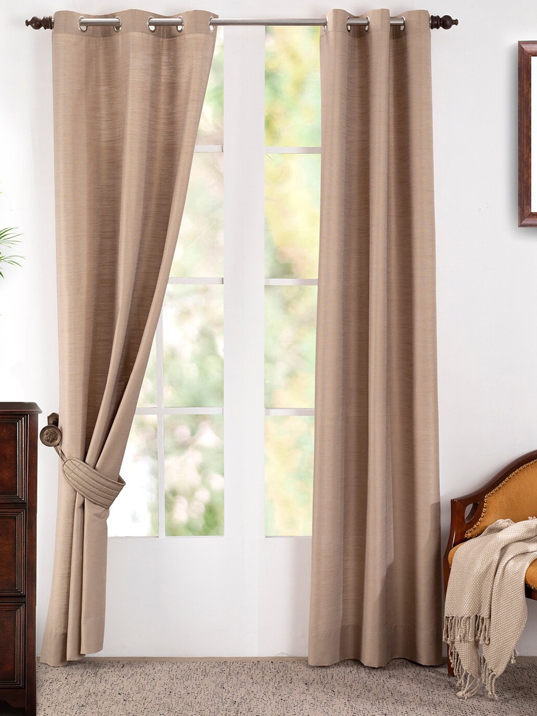 

MASPAR Beige Set of 2 Door Curtain