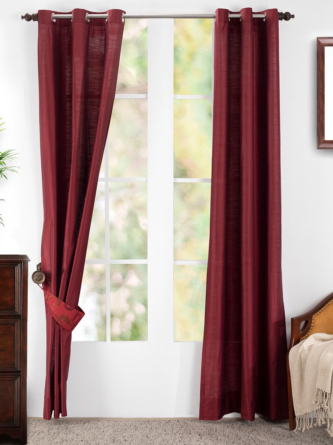 

MASPAR Maroon Set of 2 Door Curtain