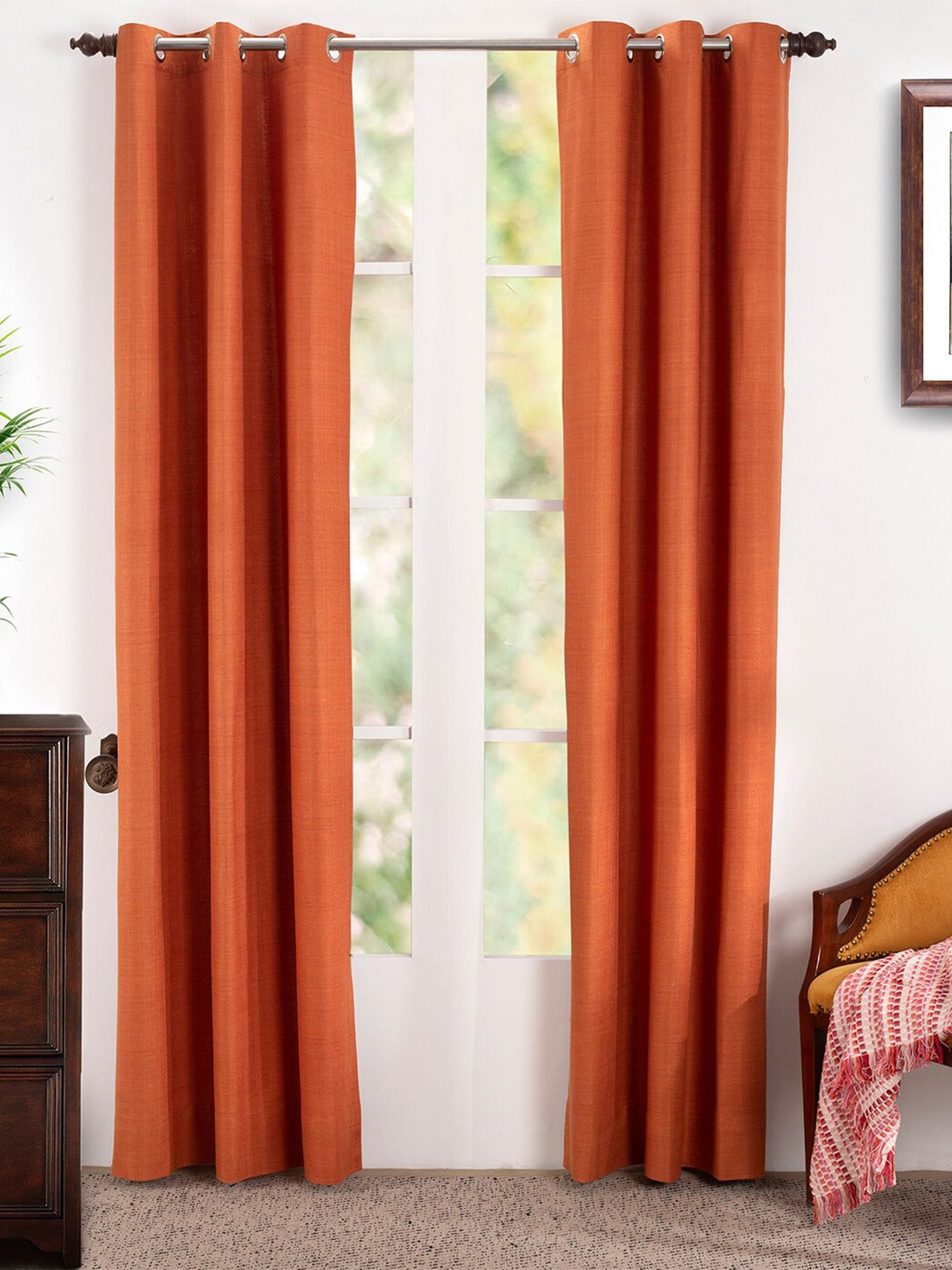 

MASPAR Orange Set of 2 Door Curtain