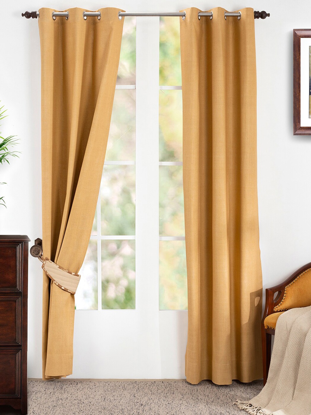 

MASPAR Gold-Toned Set of 2 Door Curtain