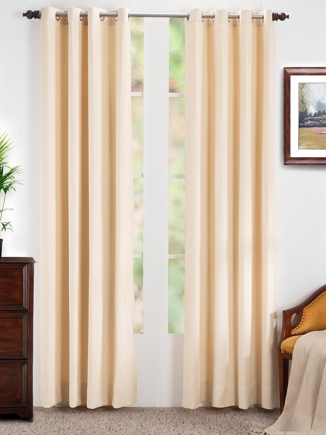 

MASPAR Cream-Coloured Set of 2 Door Curtain