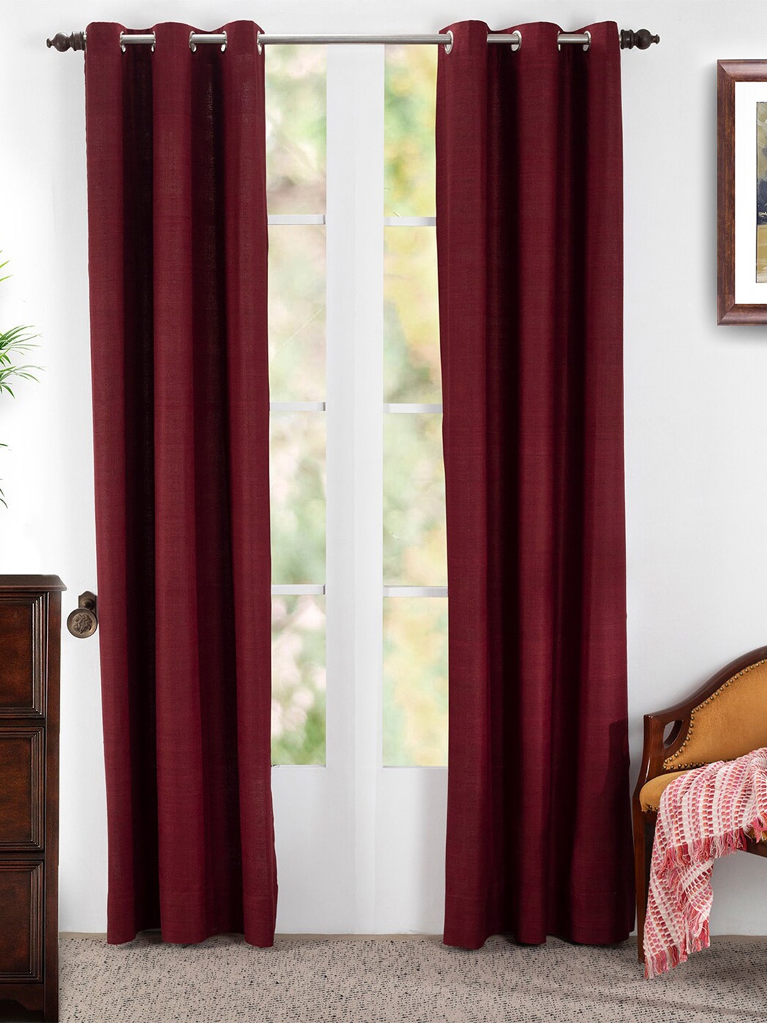 

MASPAR Maroon Set of 2 Door Curtain