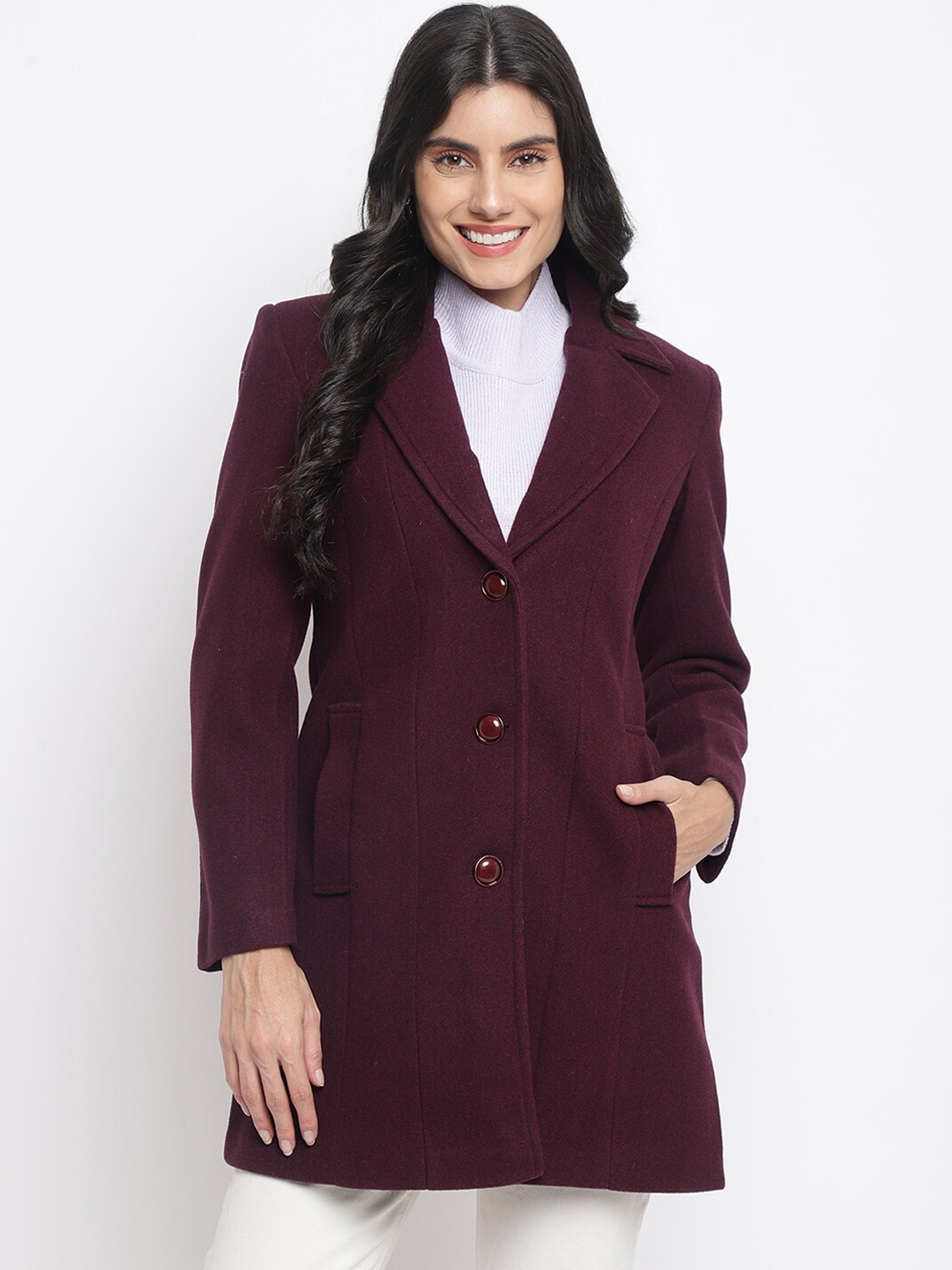 

Her Grace Women Wool OverCoat, Maroon