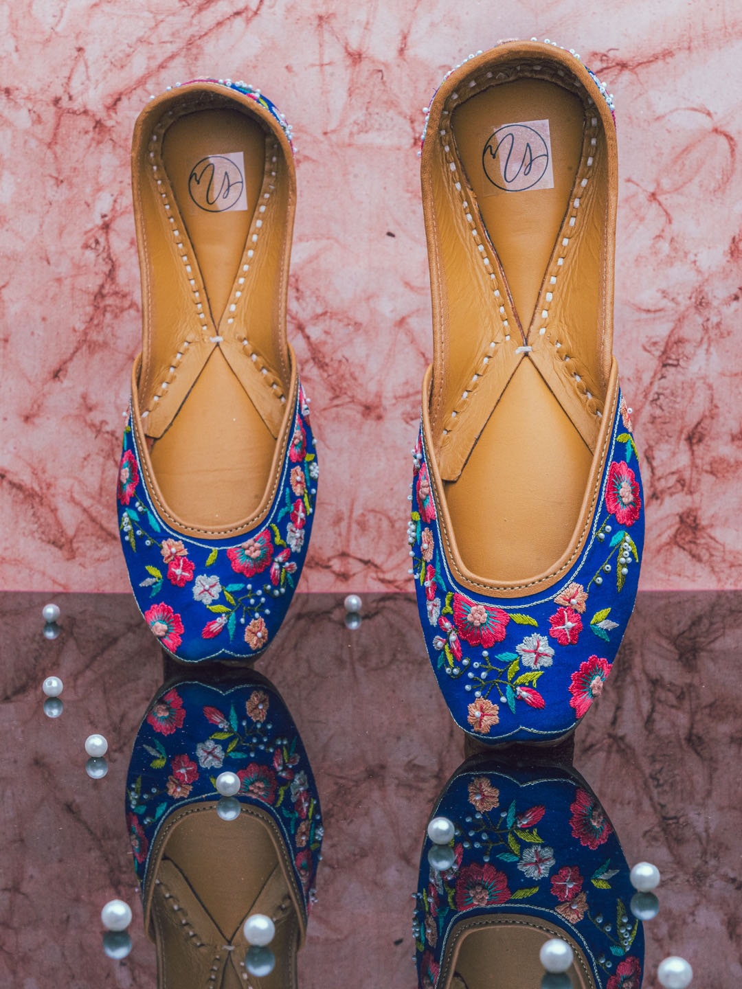 

NR By Nidhi Rathi Women Blue Embellished Ethnic Mojaris