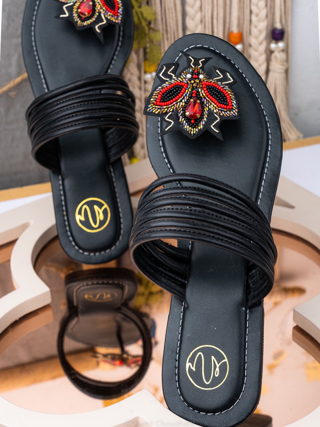

NR By Nidhi Rathi Women Black Open Toe Flats