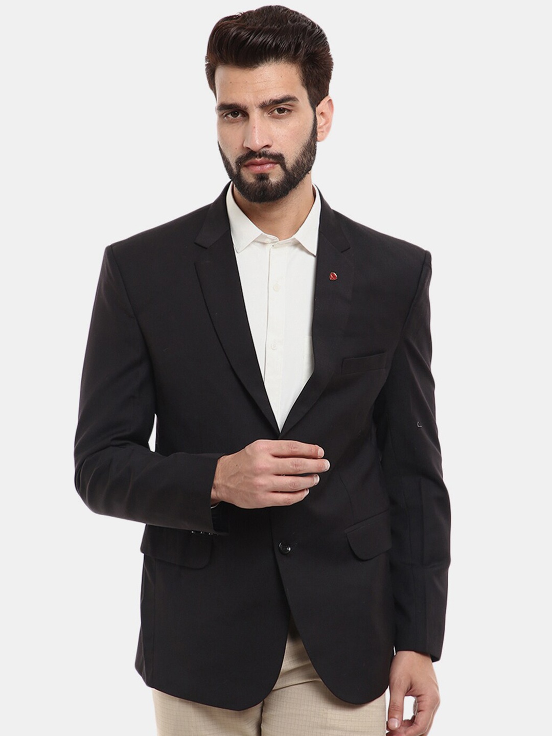 

V-Mart Men Black Single Breasted Formal Blazers