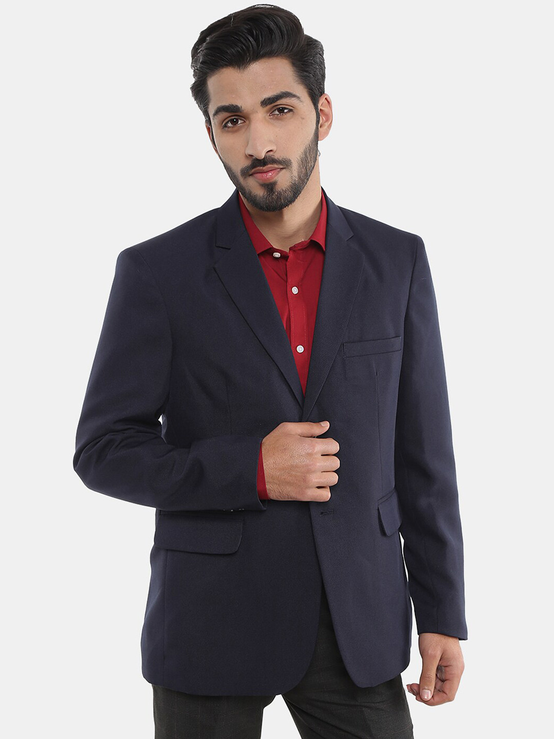 

V-Mart Men Navy Blue Single Breasted Formal Blazers