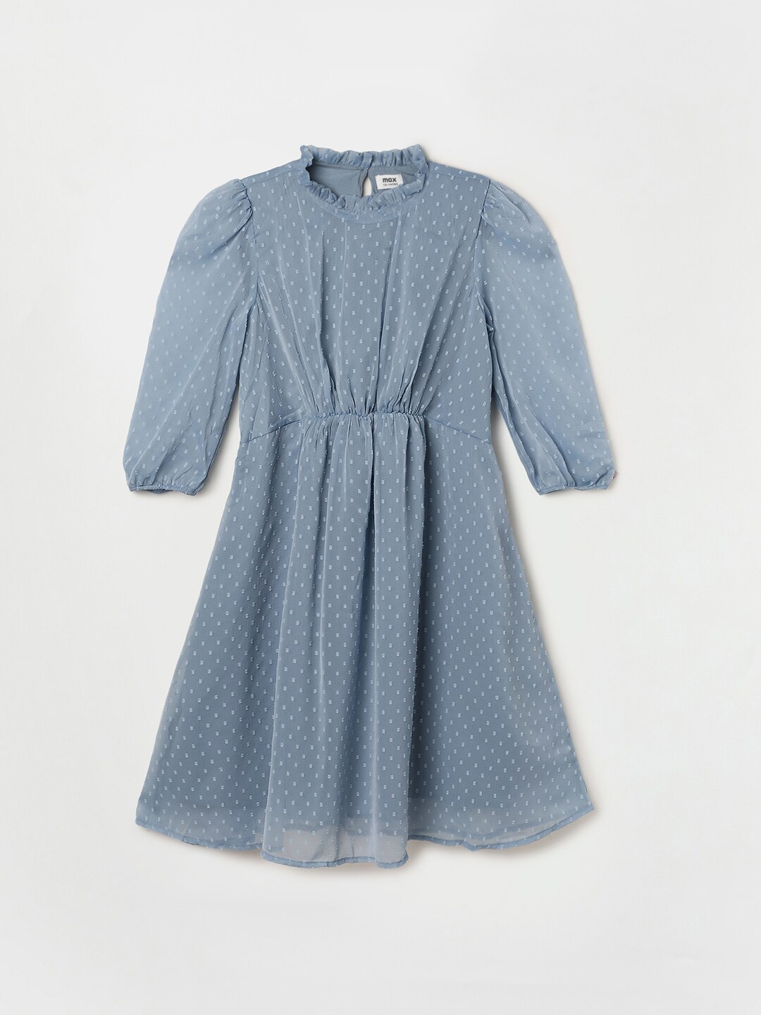 

max Printed Flared Dress, Blue