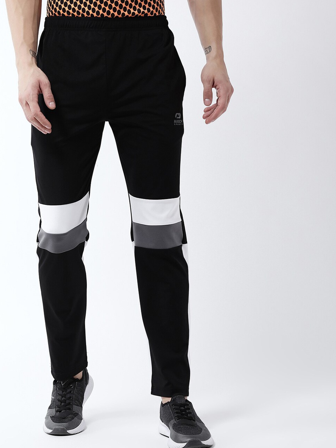 

Masch Sports Men Black & White Striped Track Pant