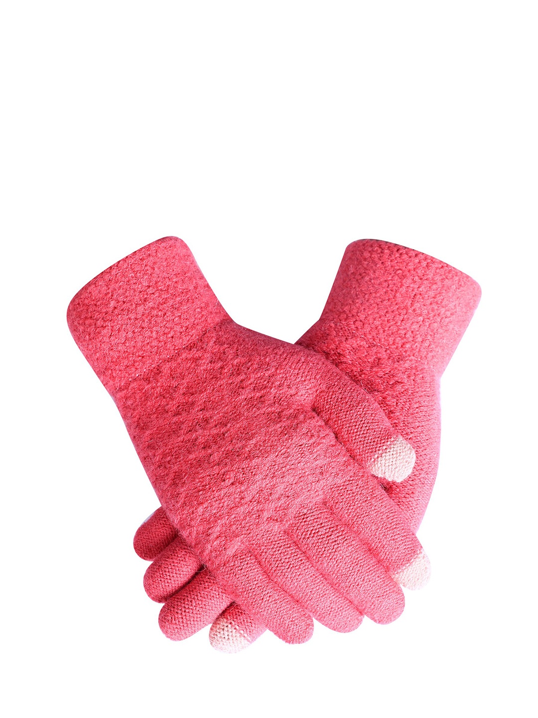 

LOOM LEGACY Women Orange Self-Design Gloves