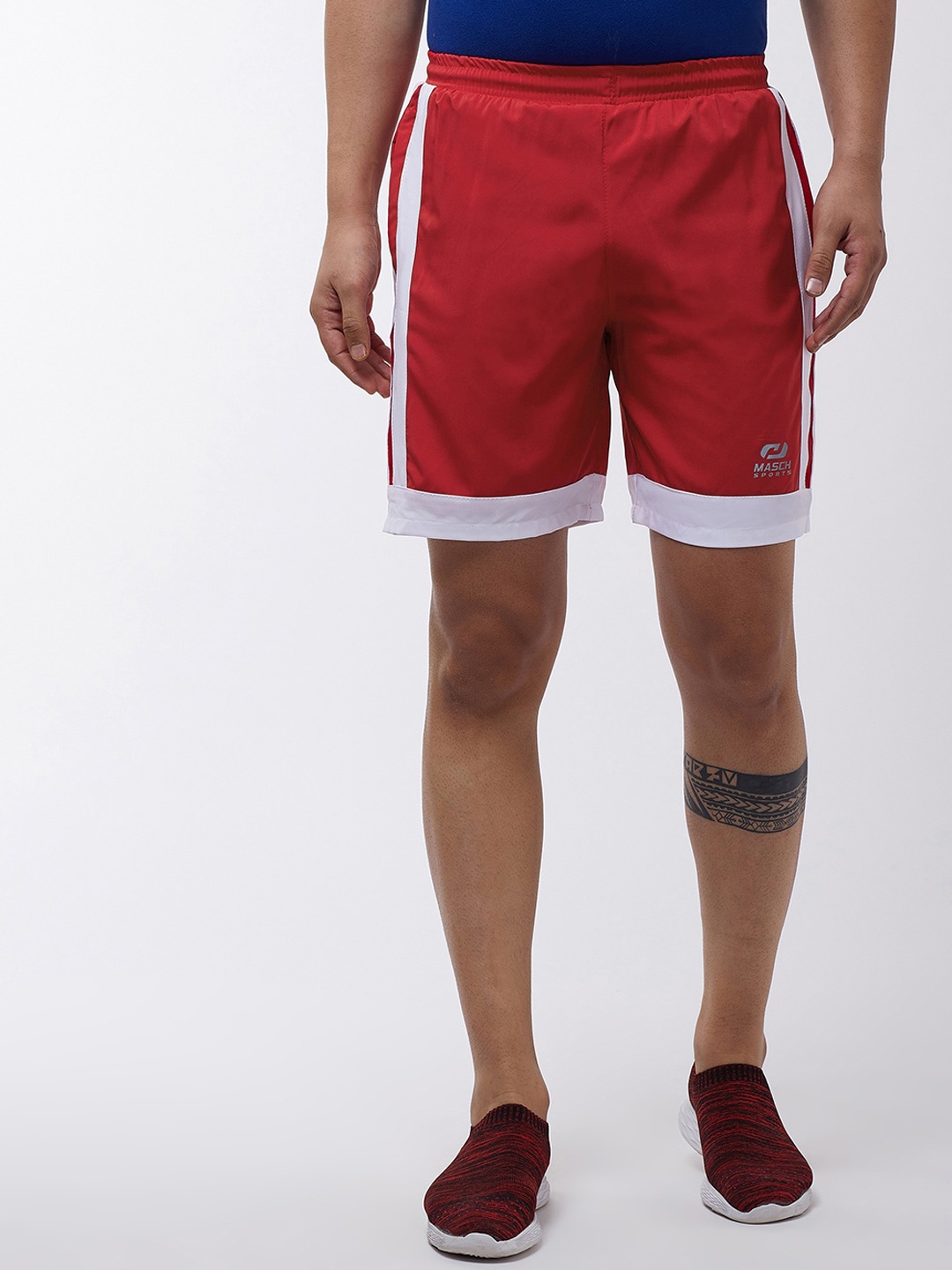 

Masch Sports Men Colourblocked Training Sports Shorts, Red
