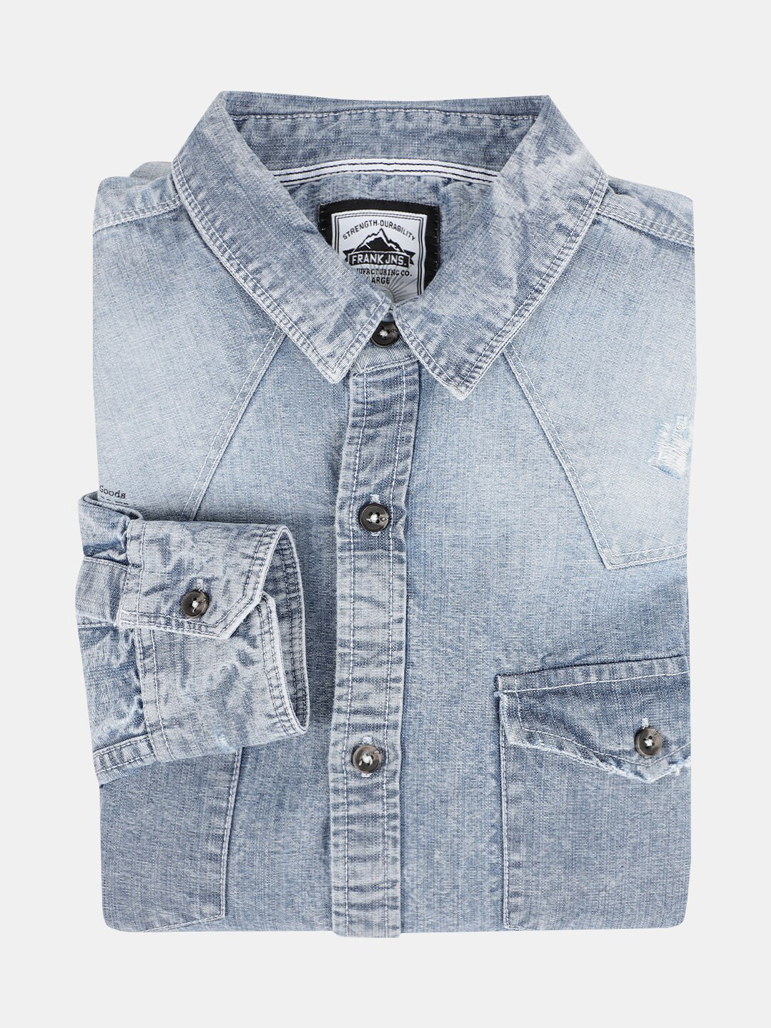 

V-Mart Men Blue Classic Slim Fit Faded Cotton Casual Shirt