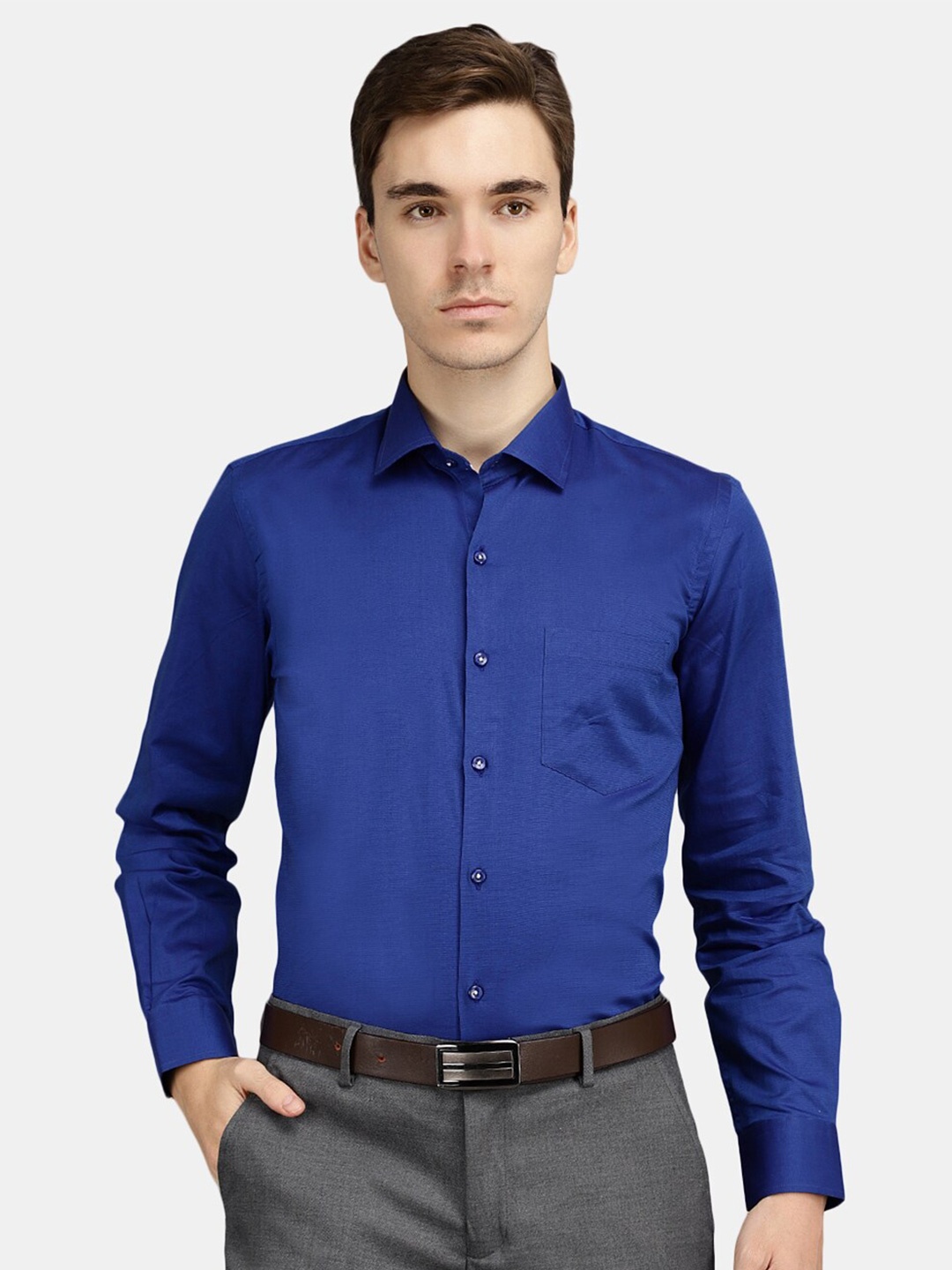 

V-Mart Men Blue Classic Cotton Formal Shirt