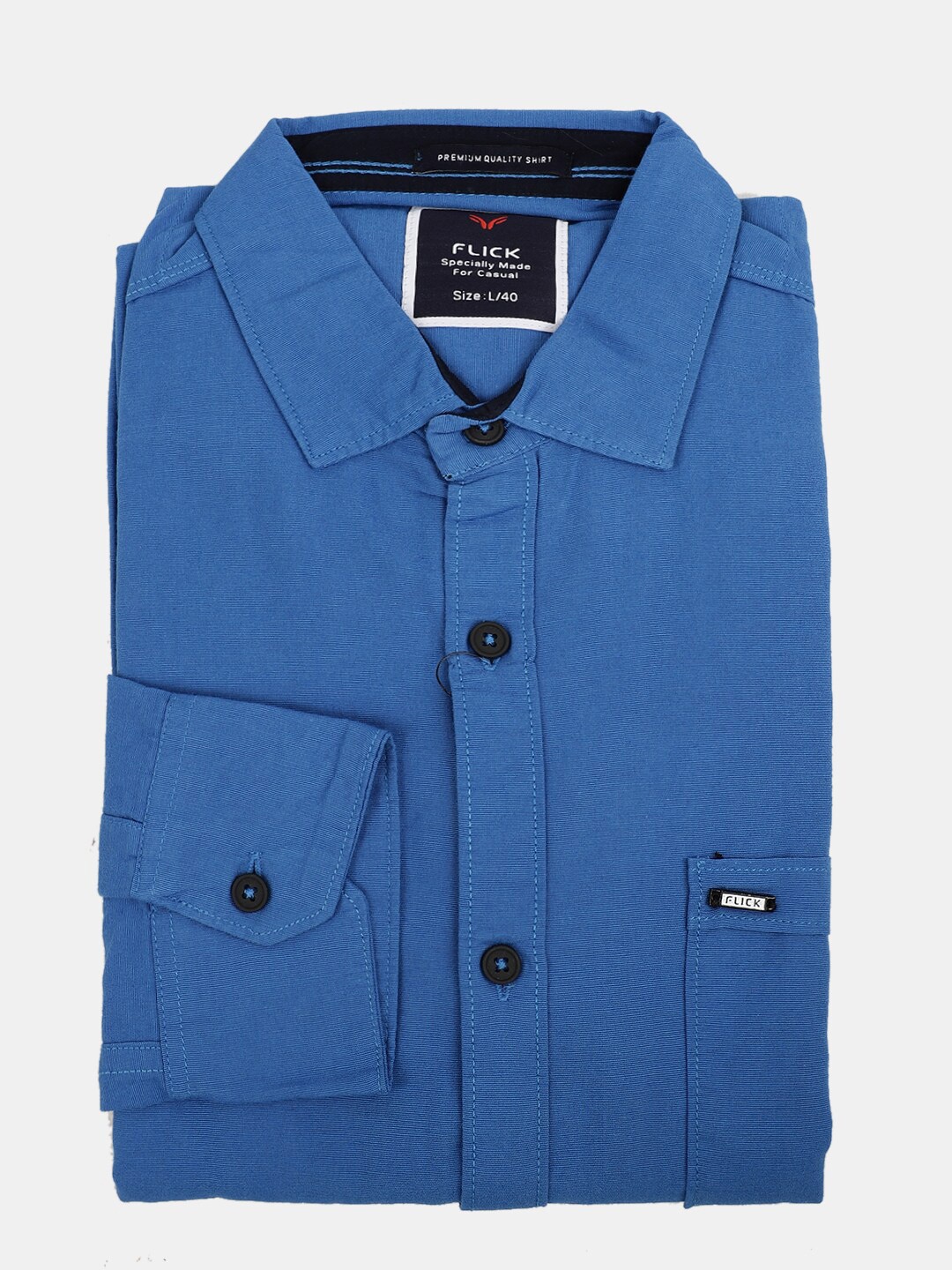 

V-Mart Men Blue Classic Slim Fit Cotton Casual Shirt