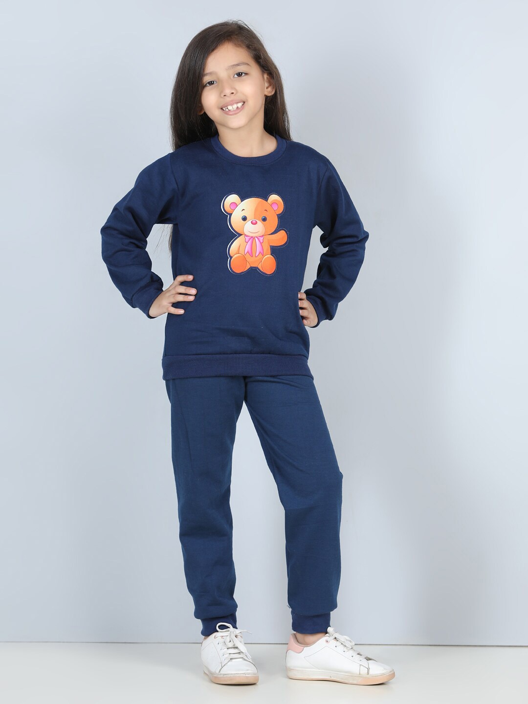 

Cutiekins Girls Navy Blue & Orange Shirt with Pyjamas