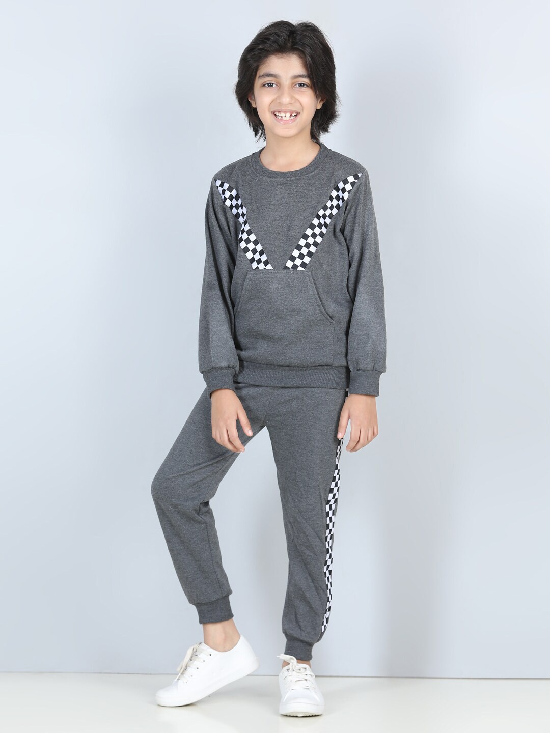 

Cutiekins Boys Grey & White Printed Shirt with Pyjamas