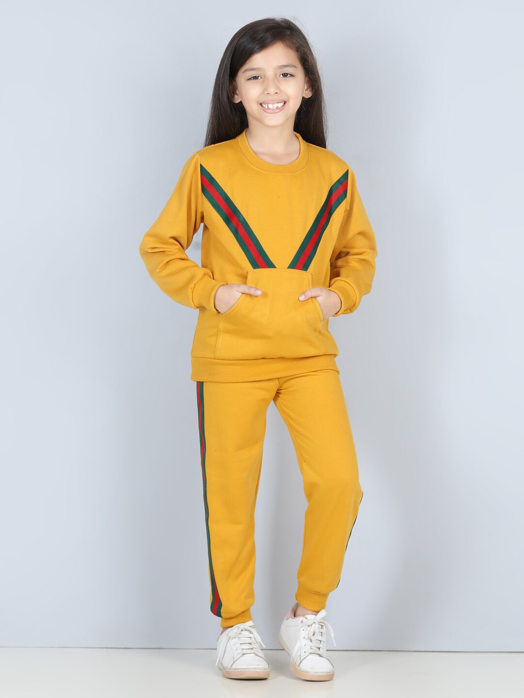 

Cutiekins Girls Mustard & Red Striped Shirt with Pyjamas