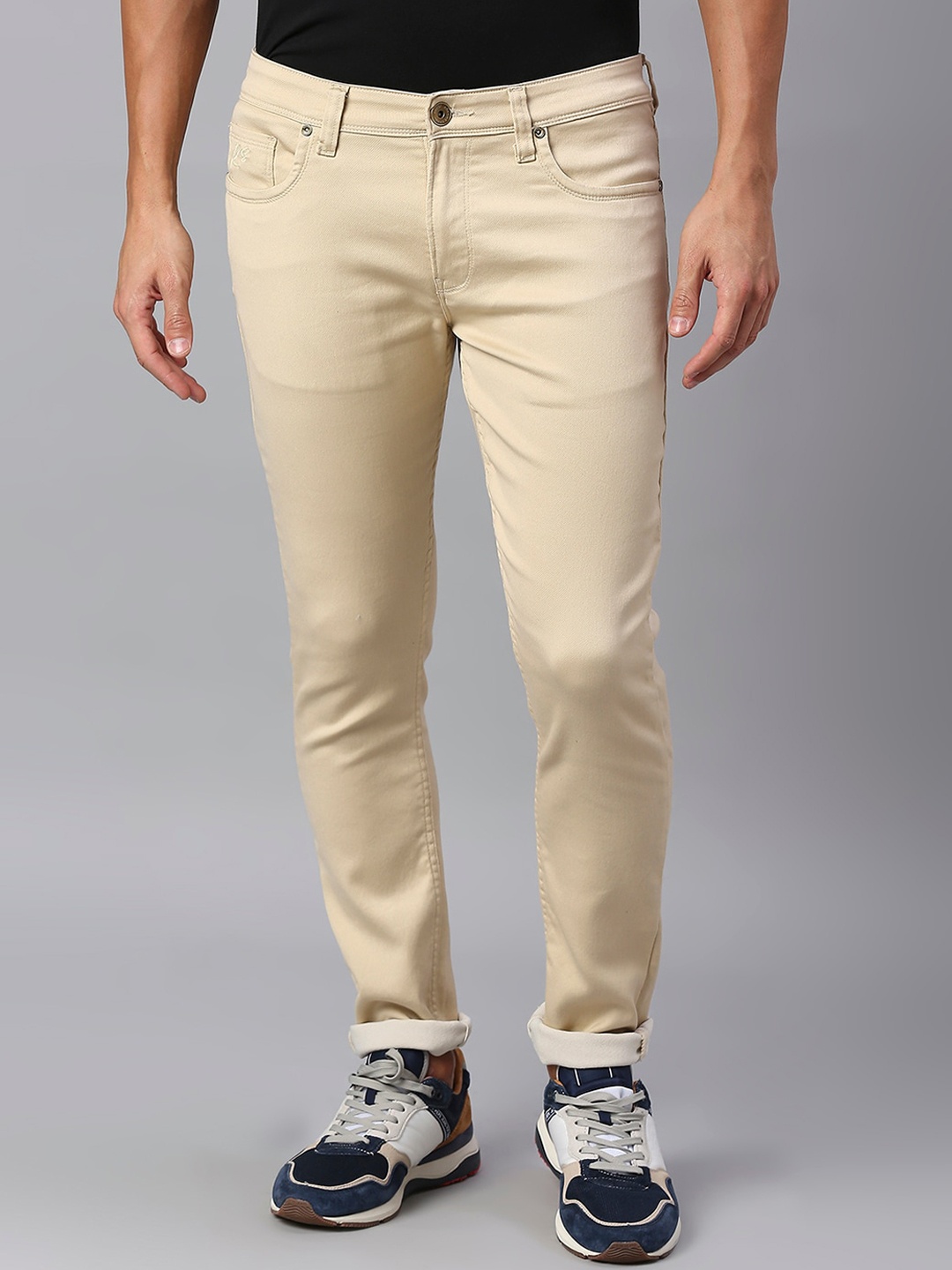 

ROCKING SWAMY Men Slim Fit Stretchable Jeans, Beige