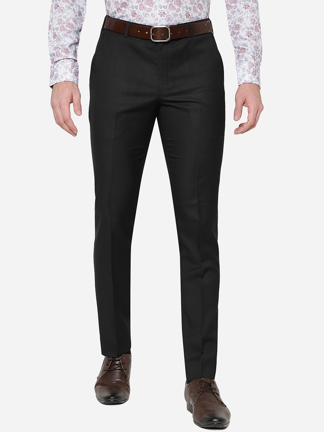

Greenfibre Men Slim Fit Formal Trouser, Black